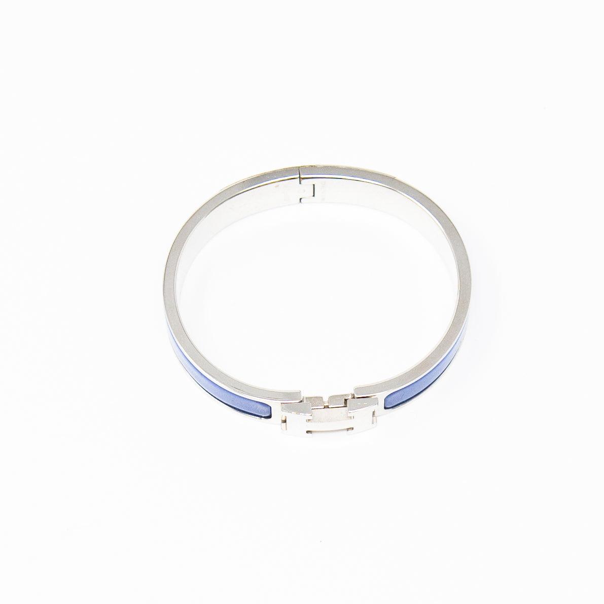 Hermes Blue Clic H Bracelet PM