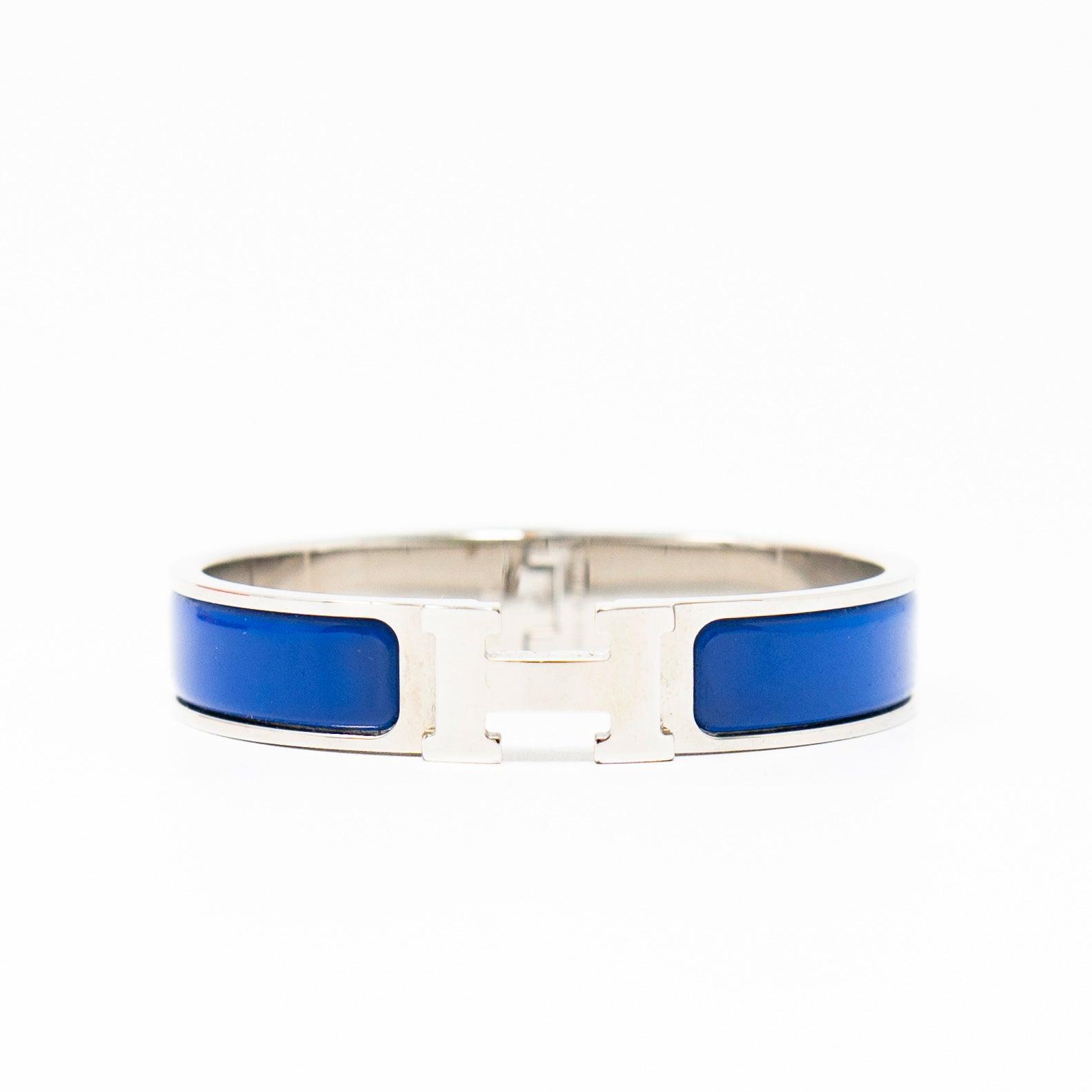 Hermes Blue Clic H Bracelet PM