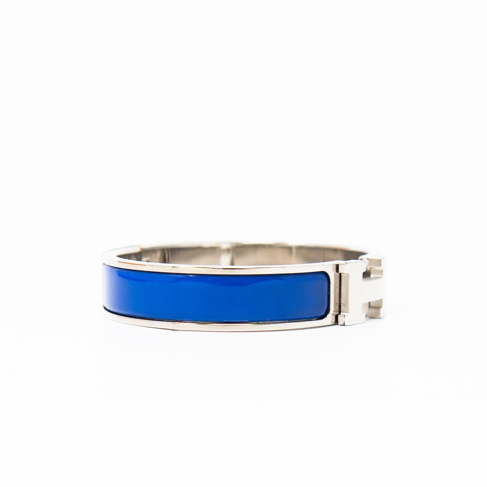 Hermes Blue Clic H Bracelet PM