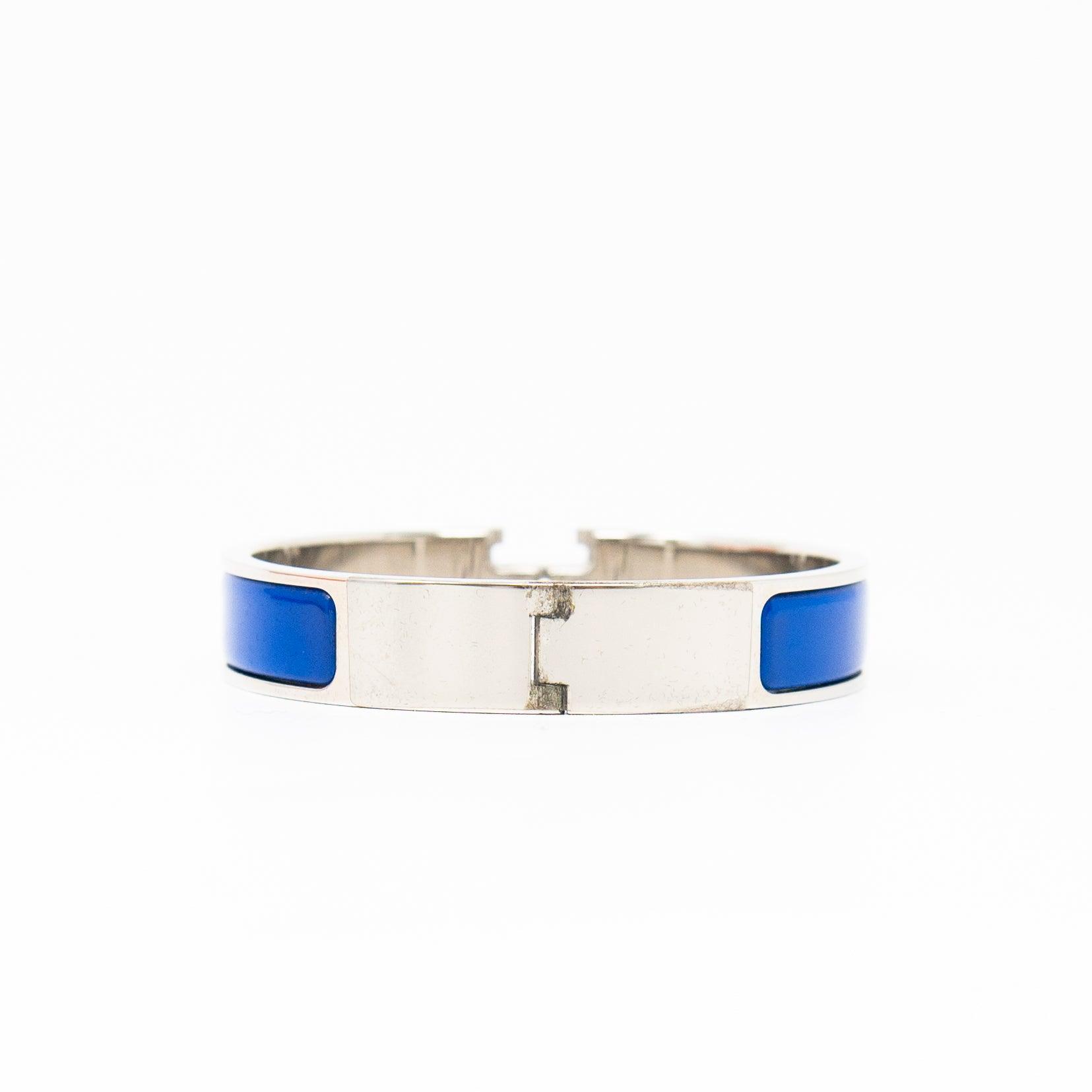 Hermes Blue Clic H Bracelet PM