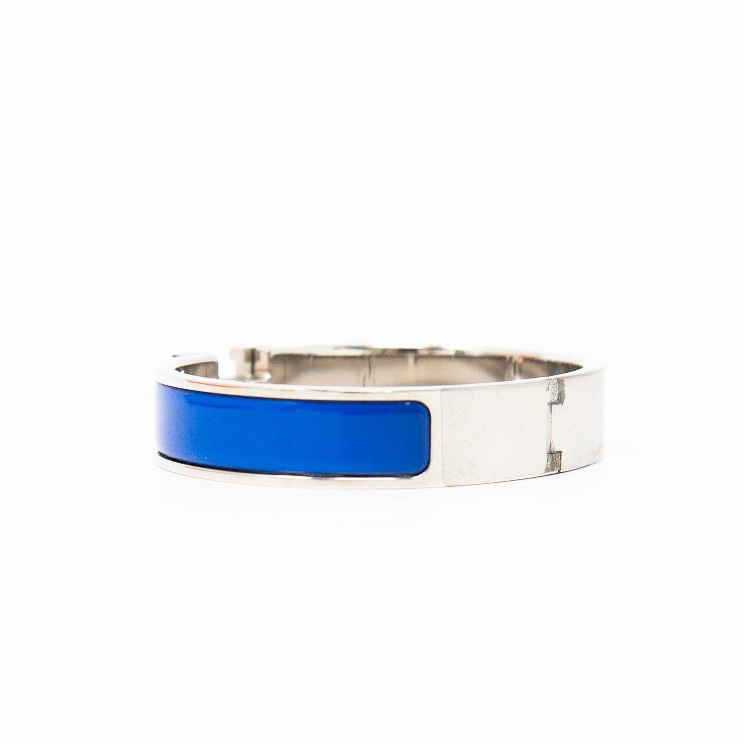 Hermes Blue Clic H Bracelet PM