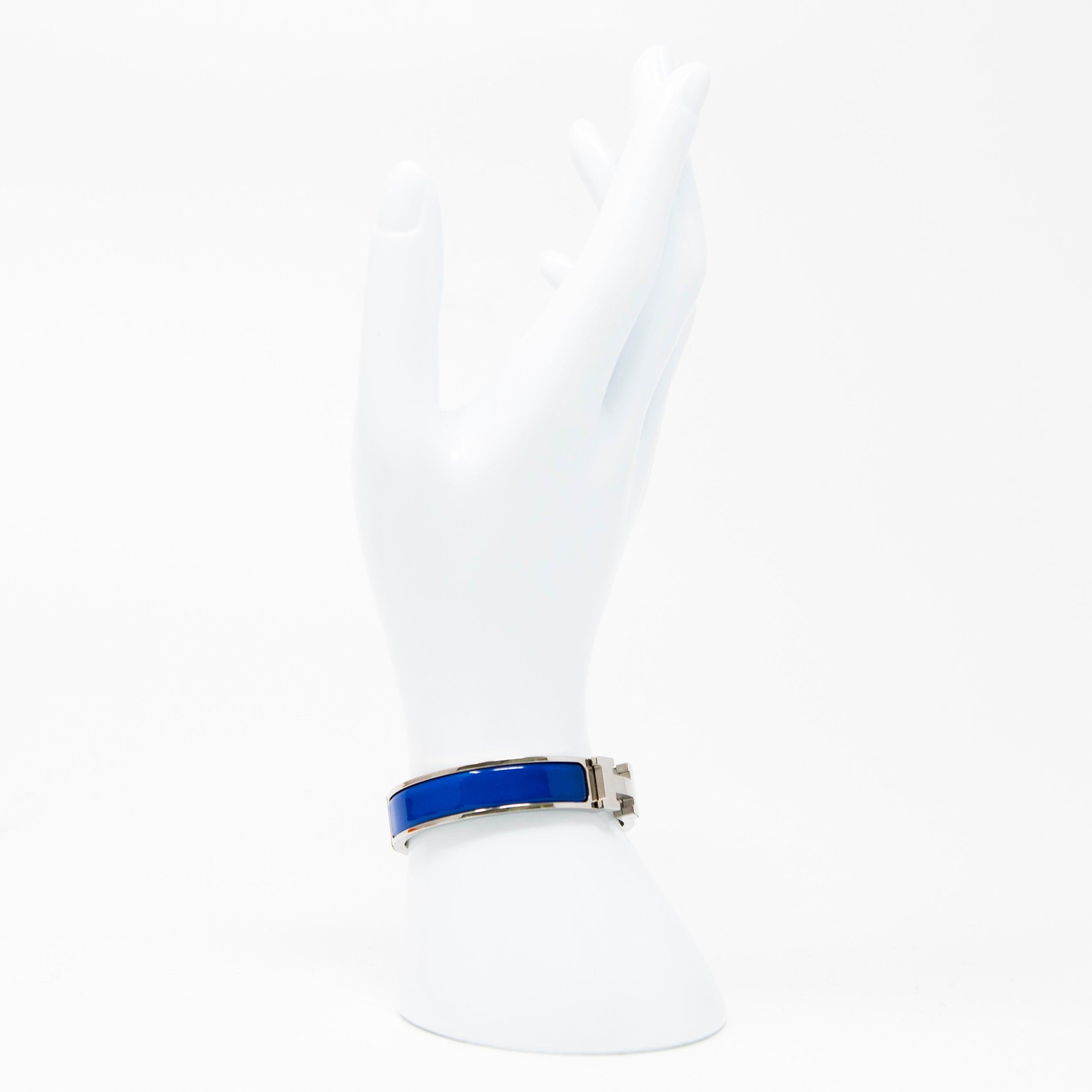 Hermes Blue Clic H Bracelet PM