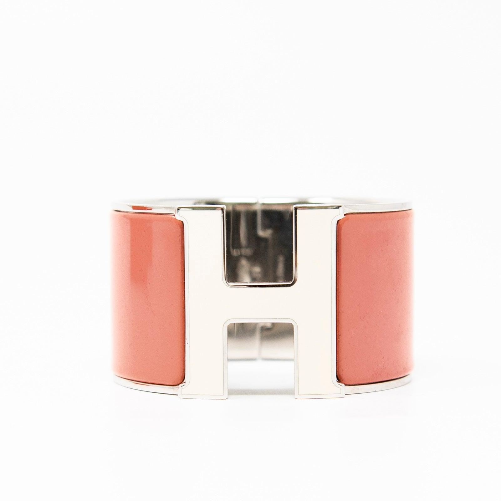 Hermes Coral Extra Wide Clic Clac H Bracelet PM