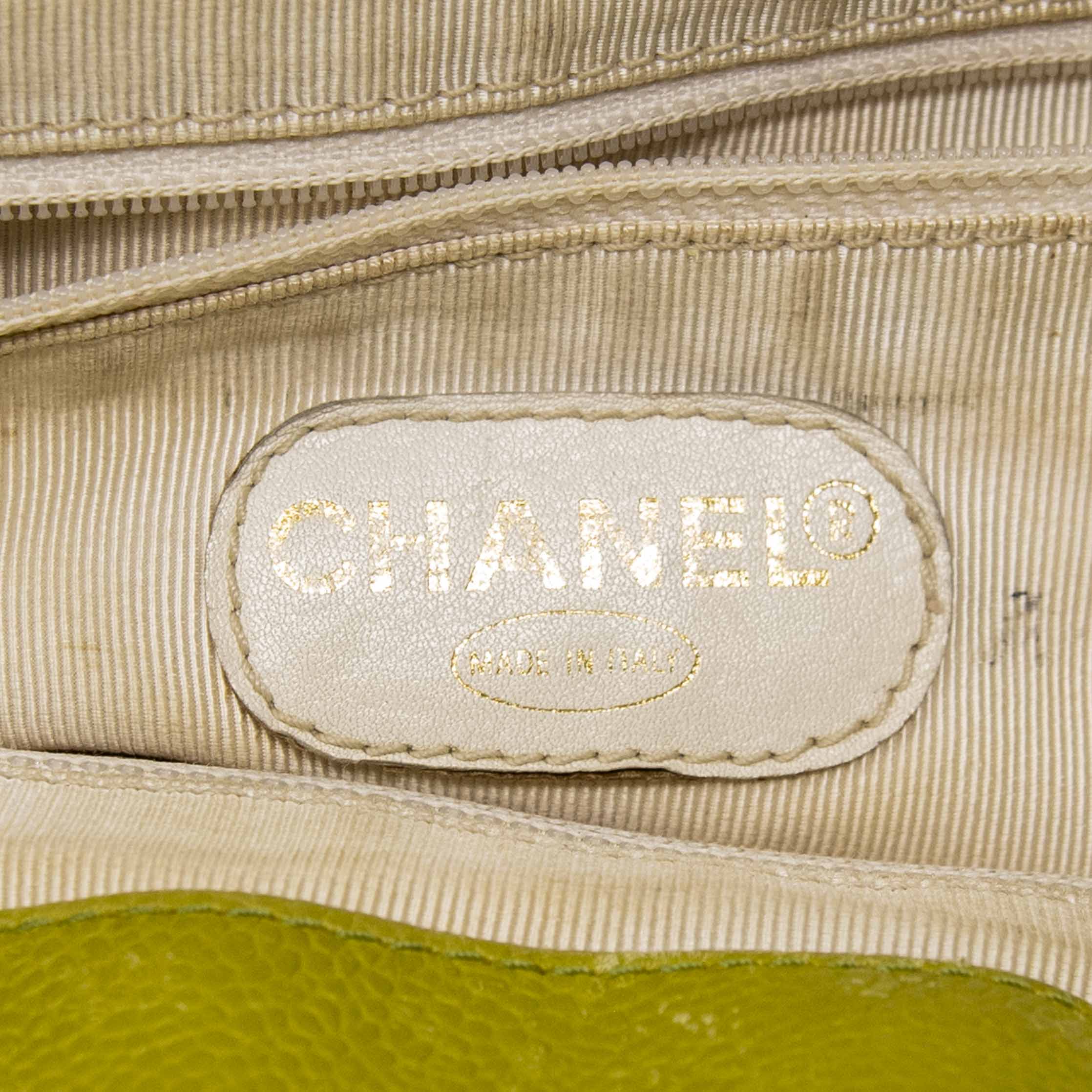 Chanel Lime Green Front Pocket Tote