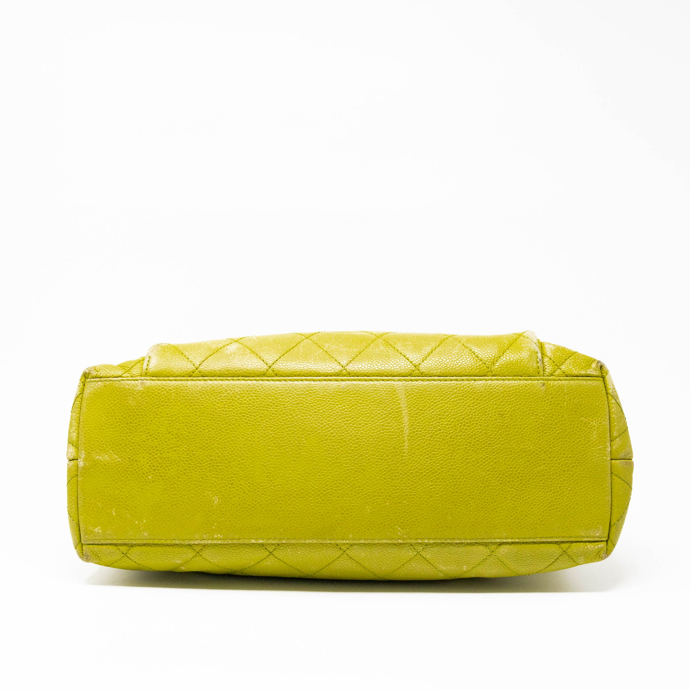 Chanel Lime Green Front Pocket Tote