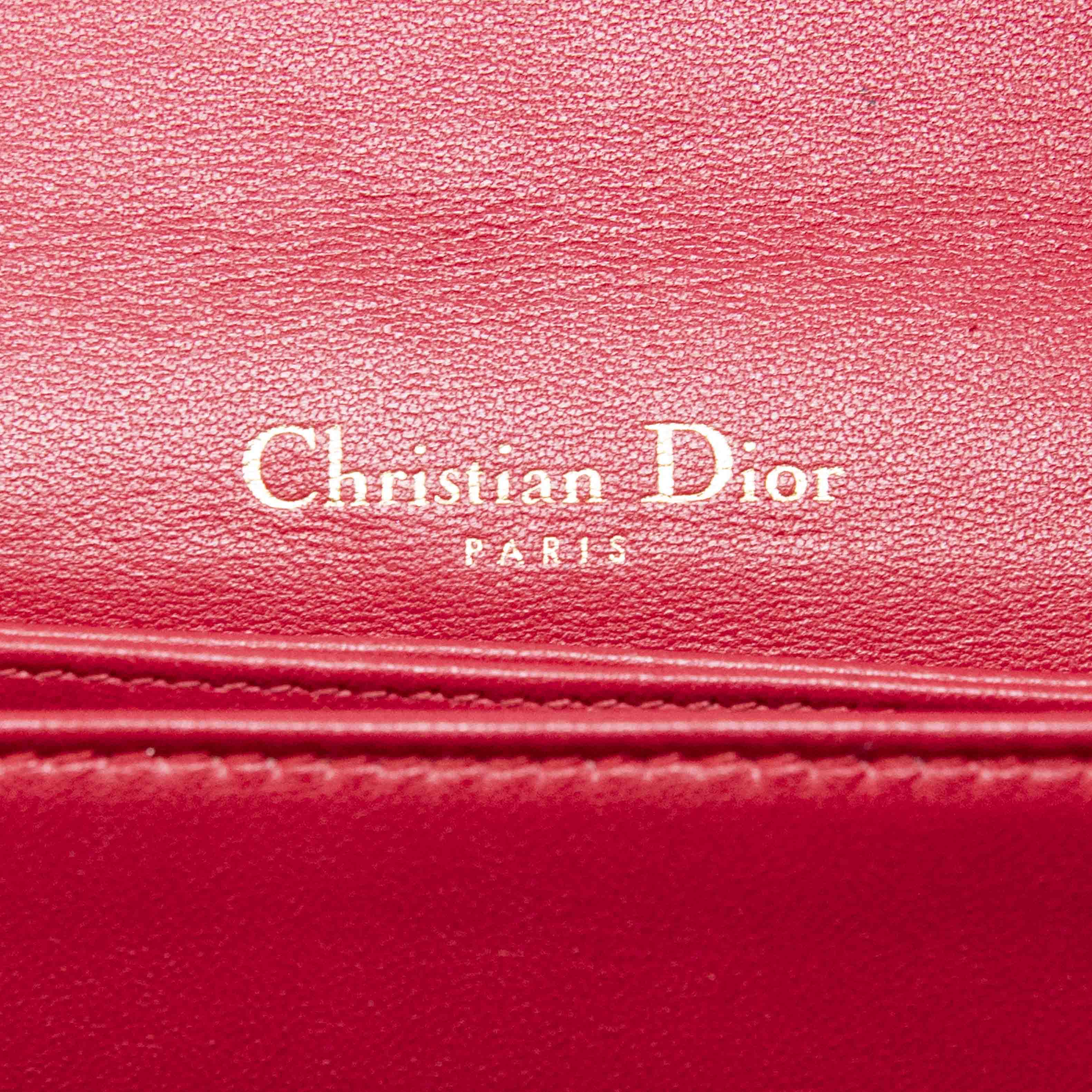 Dior Red Lady Dior Pouch with Chain