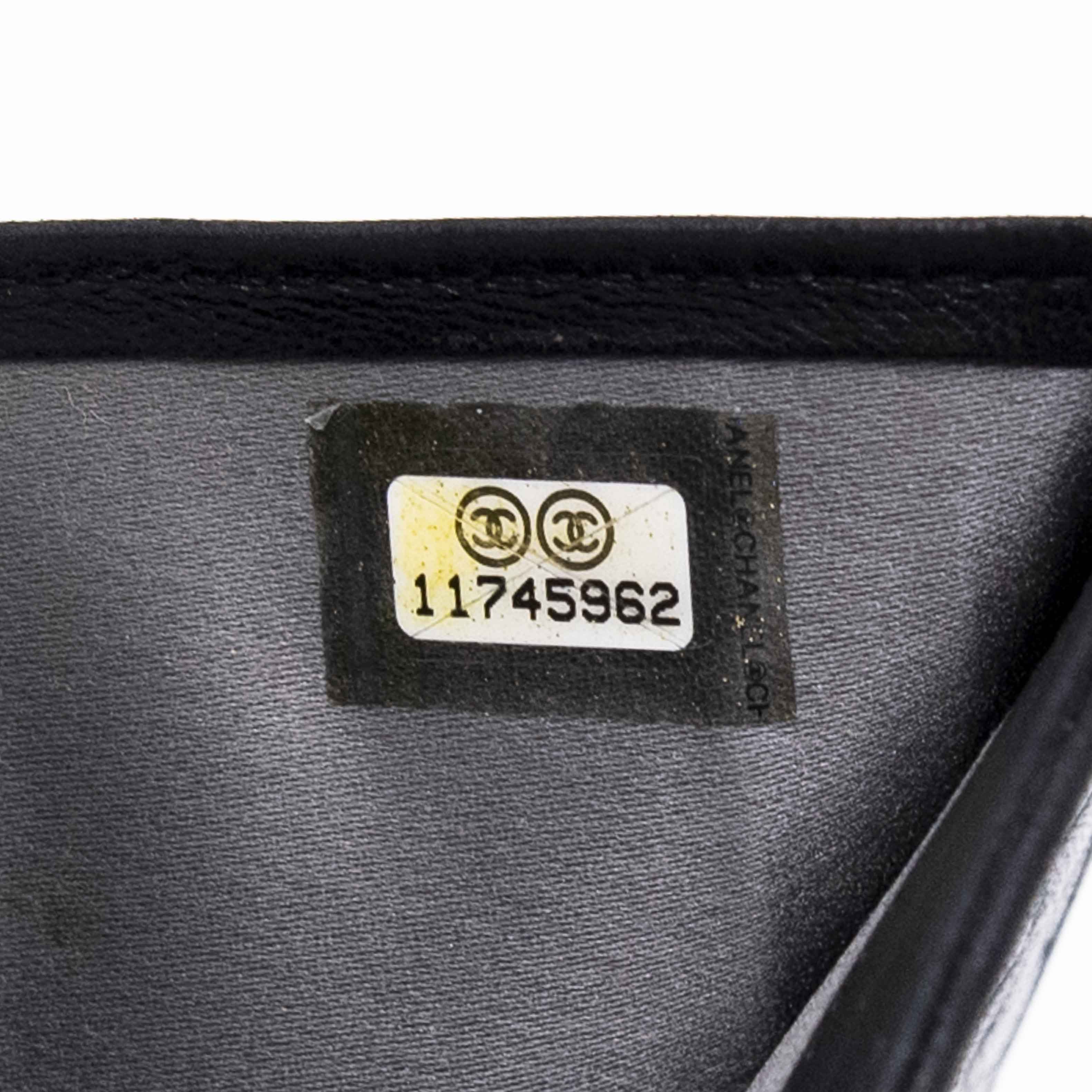 Chanel Black Camellia Trifold Wallet