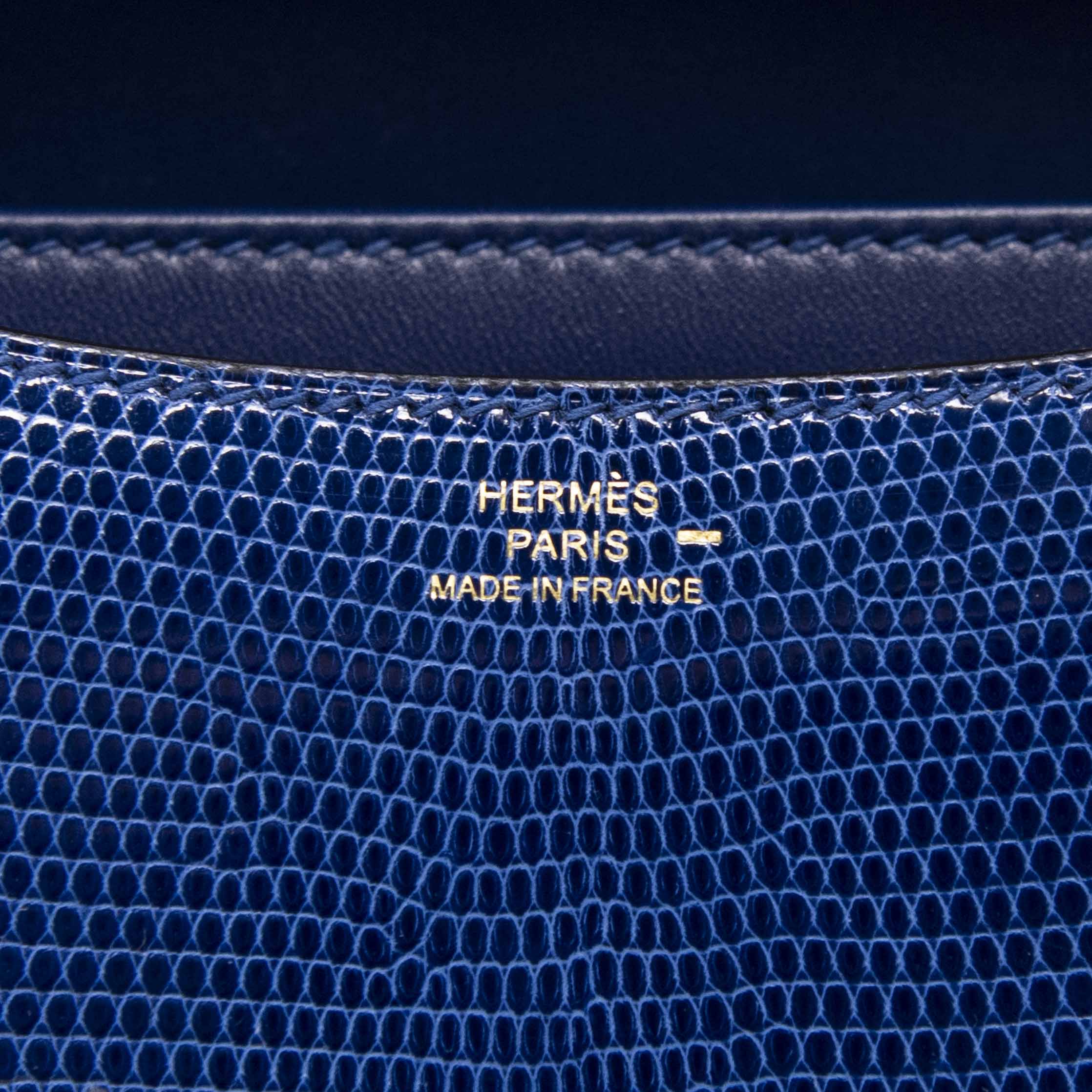 Hermes Bleu Saphir Lizard Constance 18