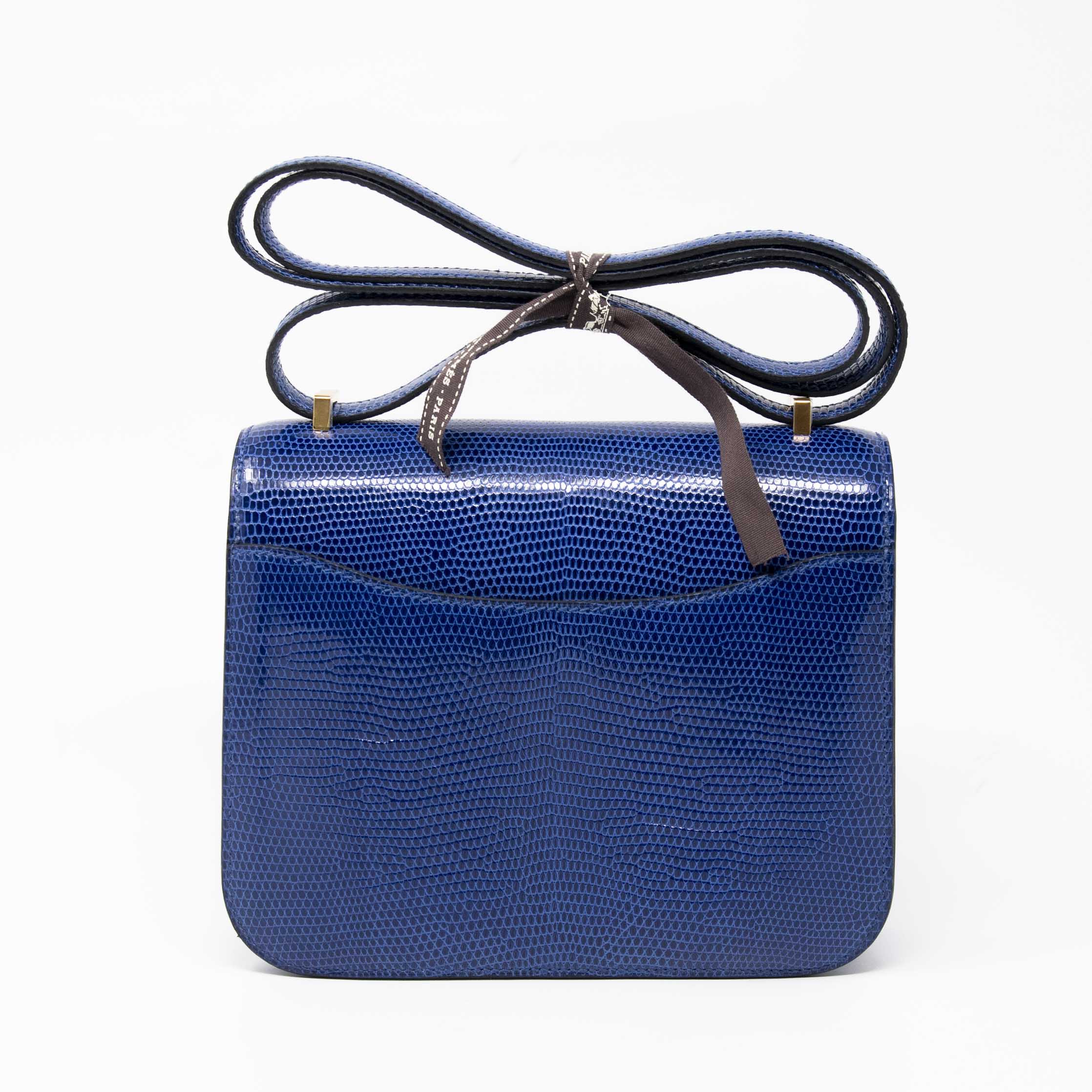 Hermes Bleu Saphir Lizard Constance 18