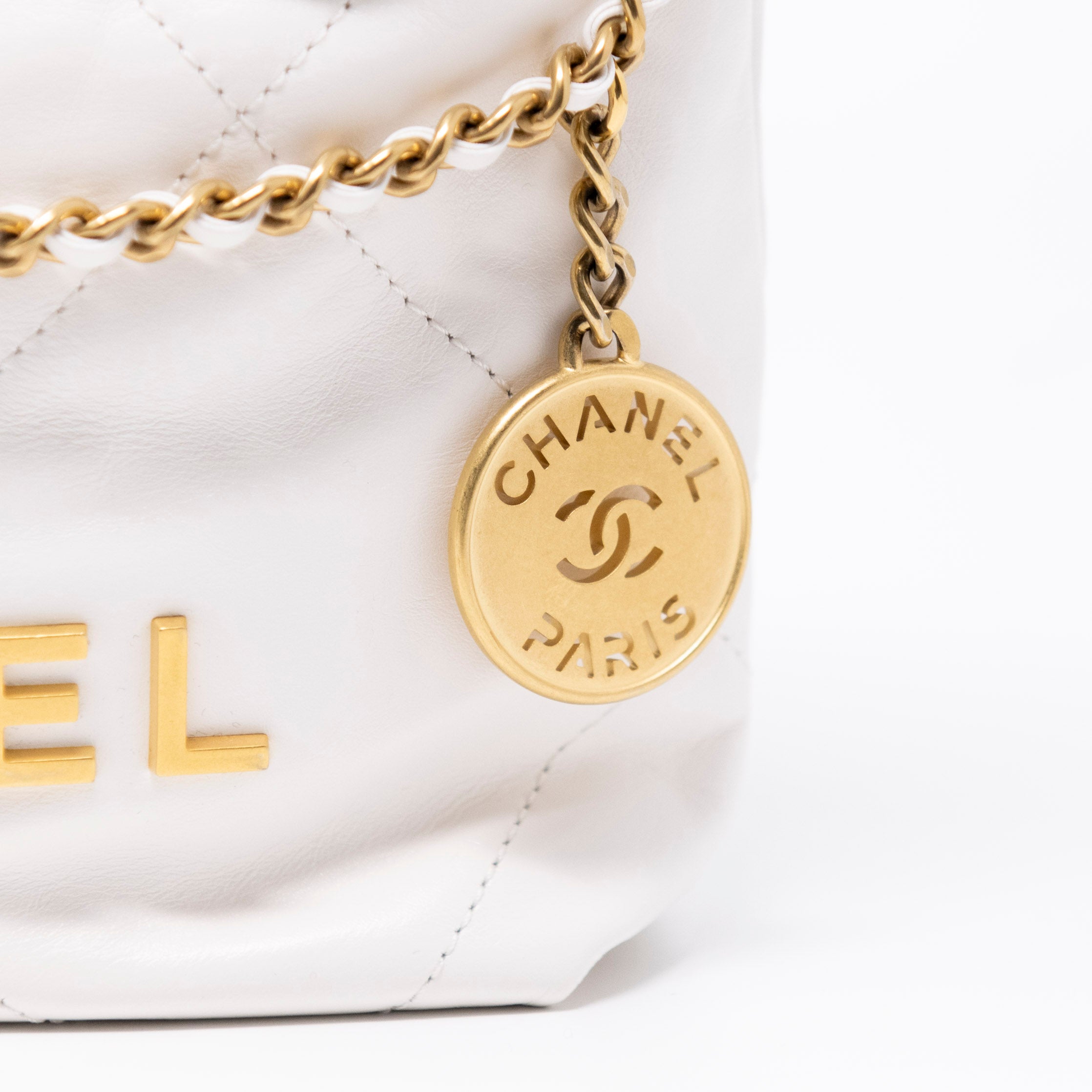 Chanel White Mini 22 Hobo