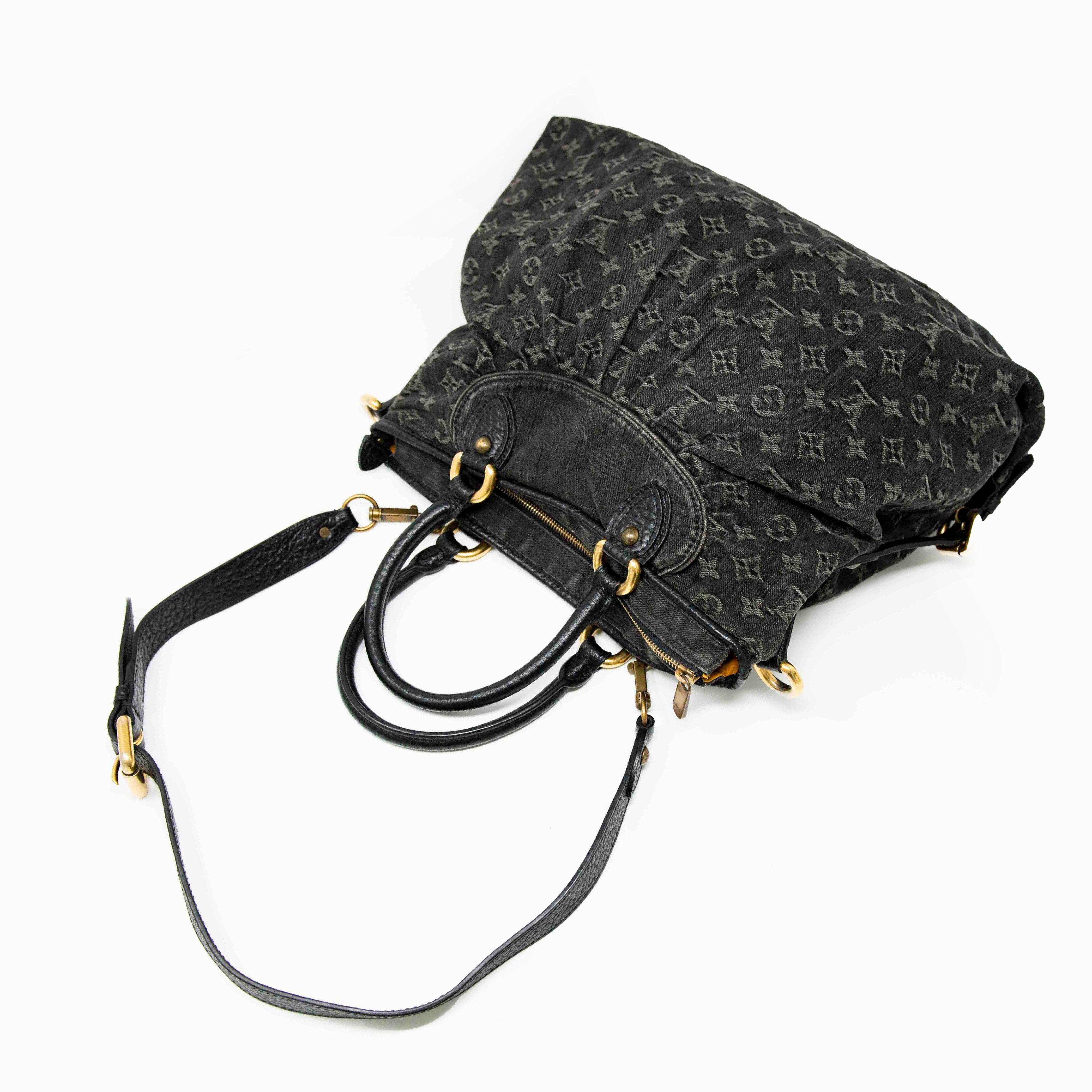 Louis Vuitton Black Monogram Denim Neo Cabby GM