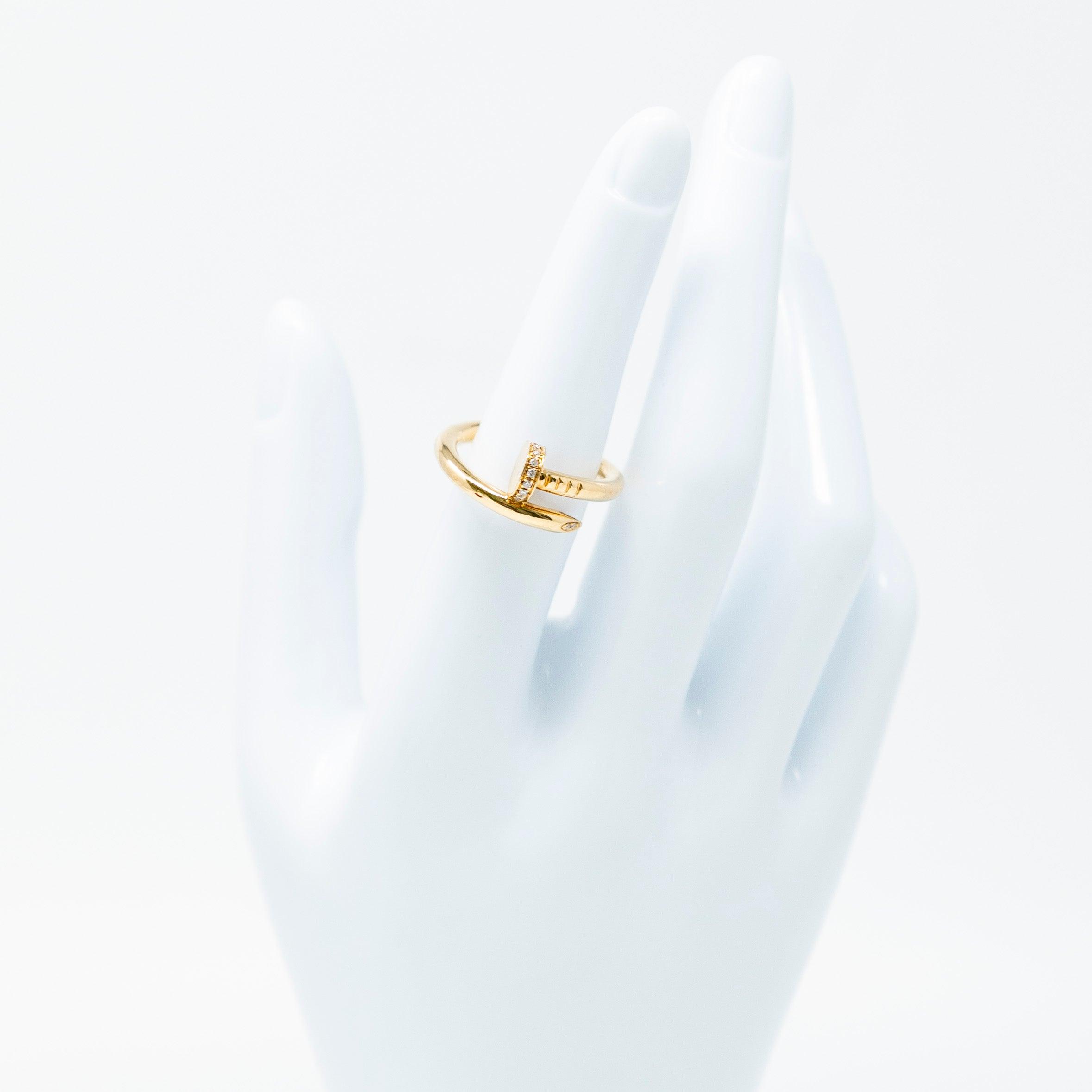 Cartier Yellow Gold Diamond Juste Un Clou Ring 60