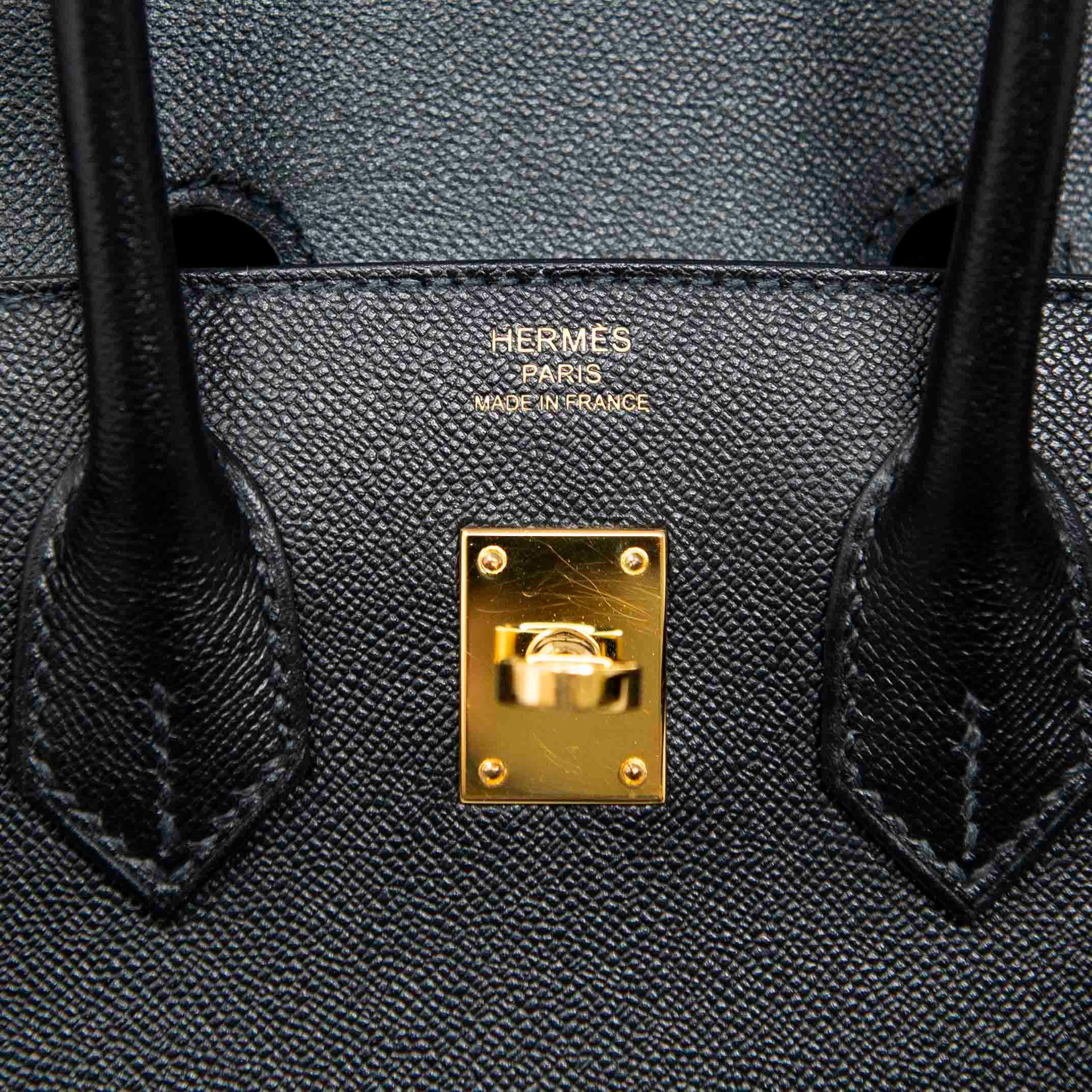 Hermes Noir Epsom Birkin Madame 25