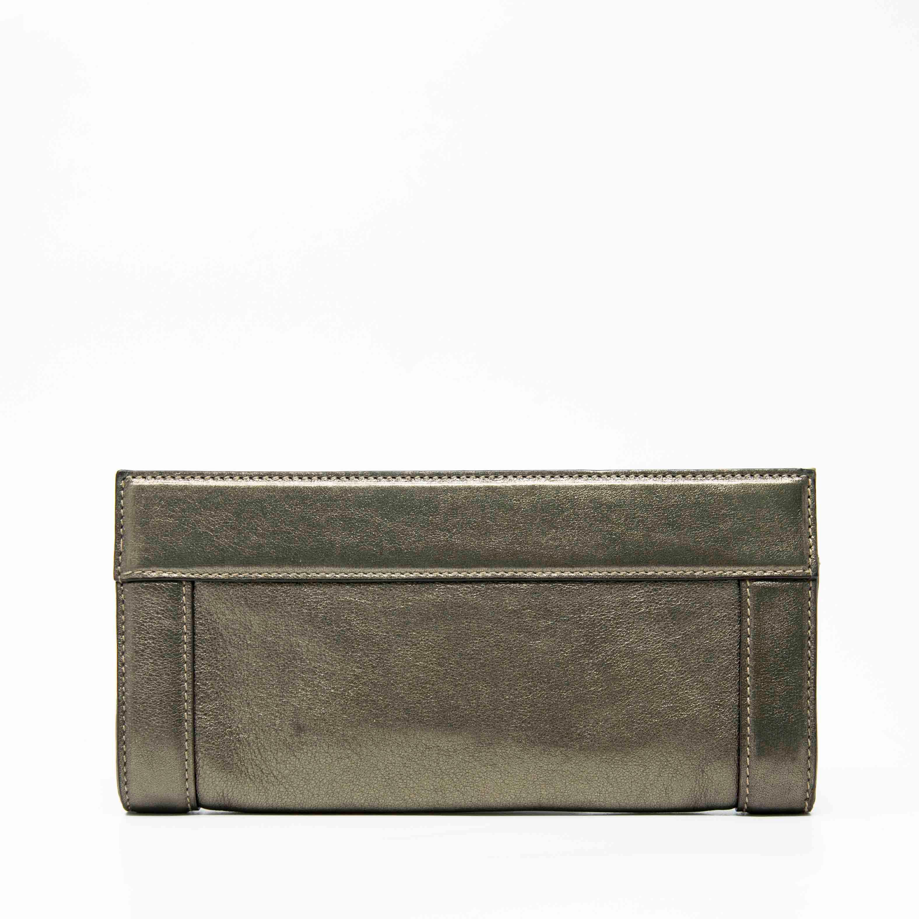 Gucci Metallic Grey Britt Clutch