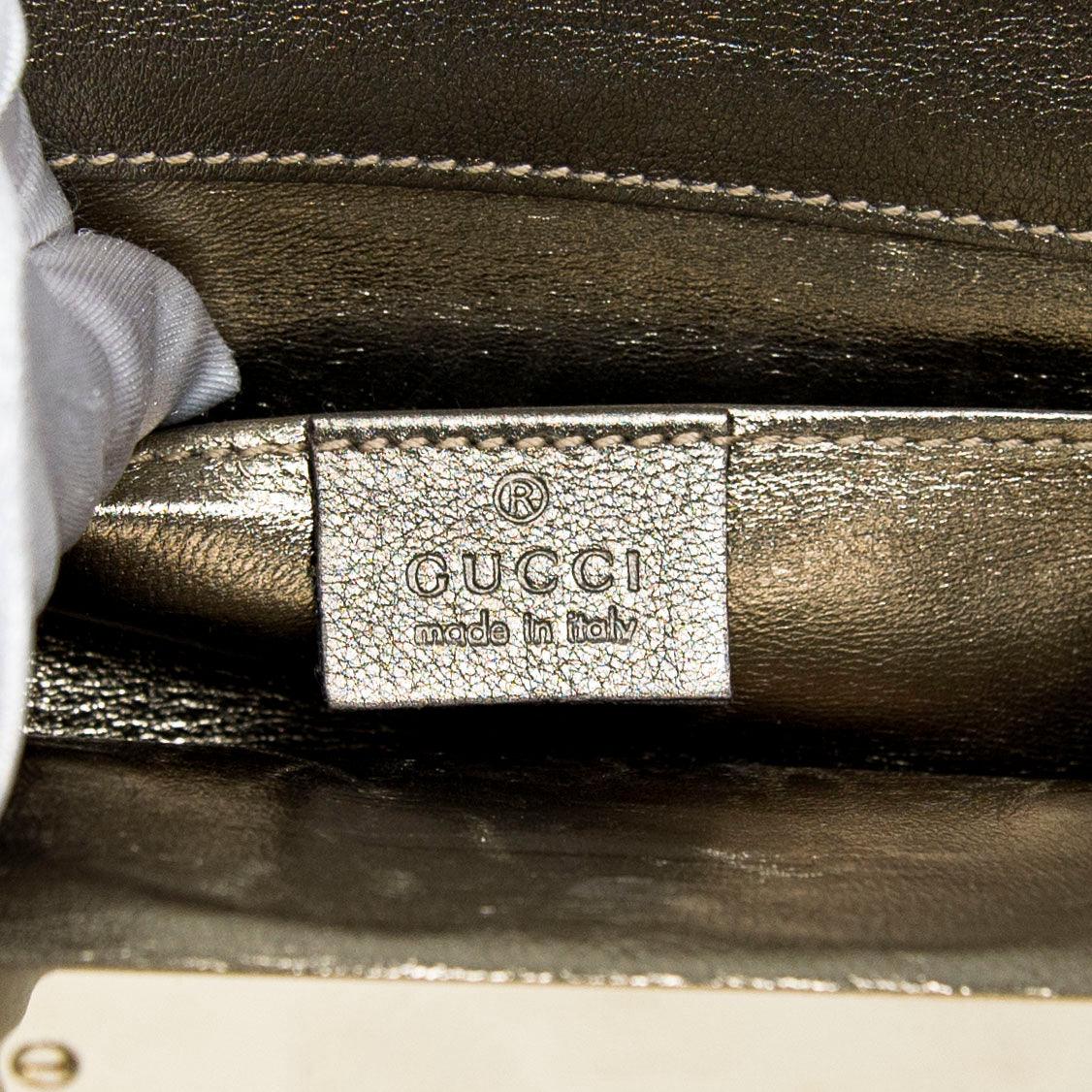 Gucci Metallic Grey Britt Clutch