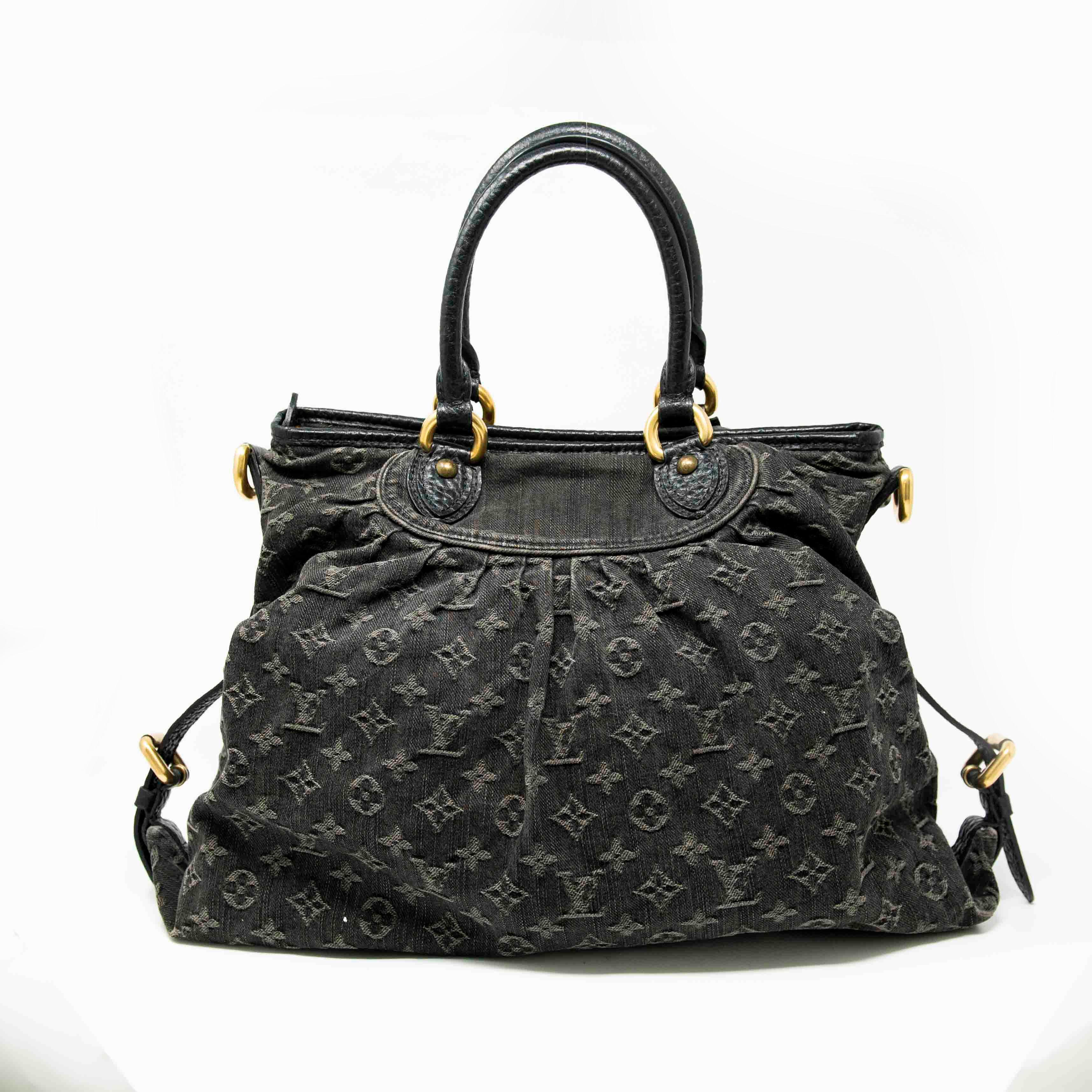 Louis Vuitton Black Monogram Denim Neo Cabby GM