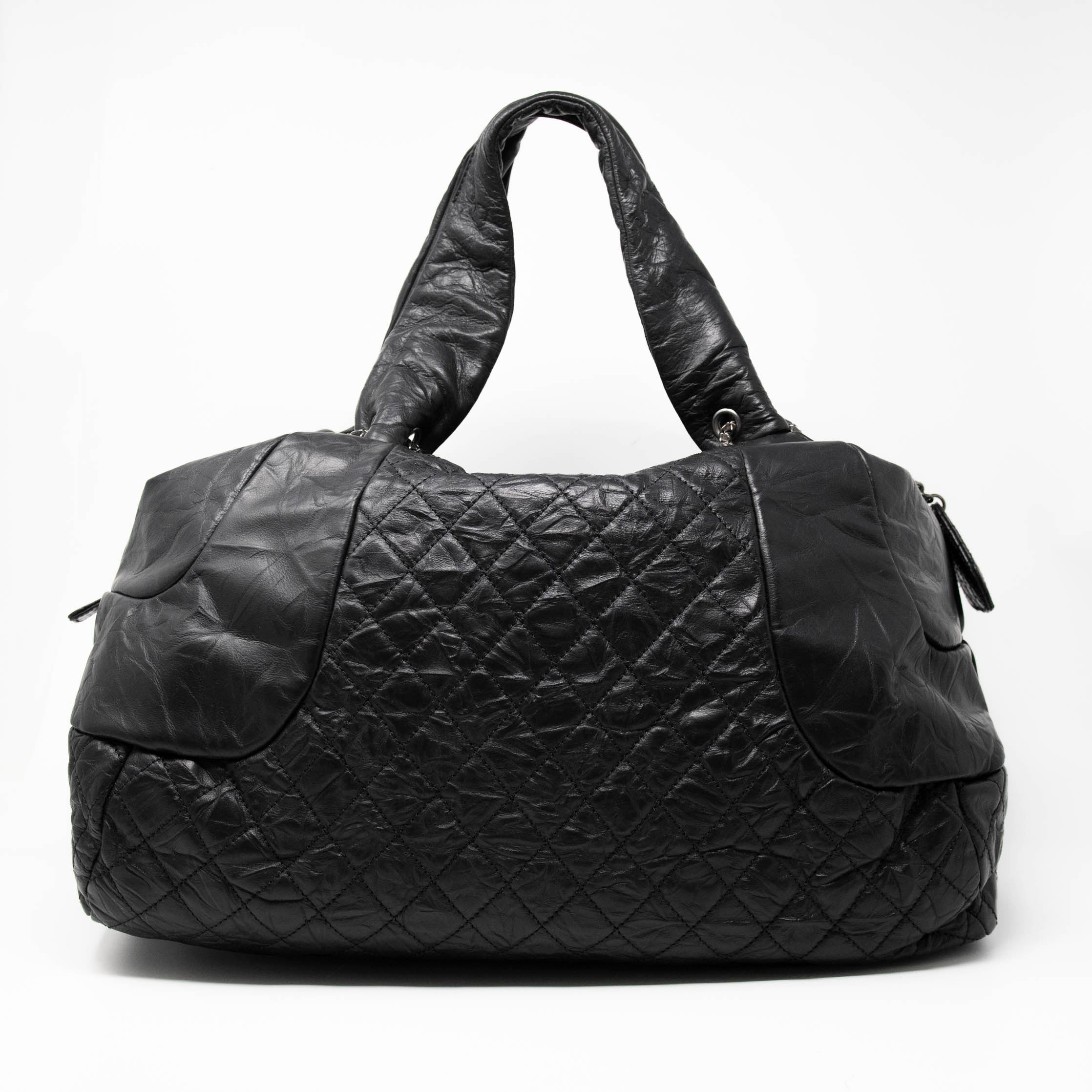 Chanel Black Coco Rider Bowling Bag