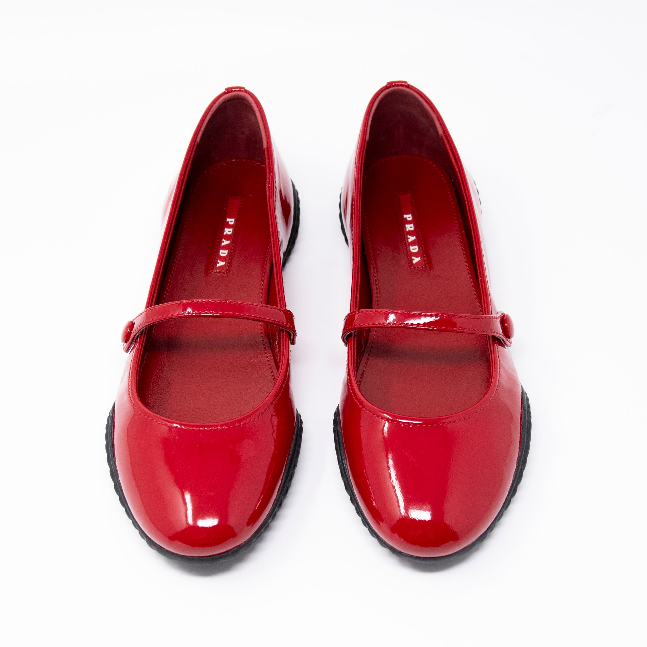 Prada Sport Red Mary Jane Flats 38.5