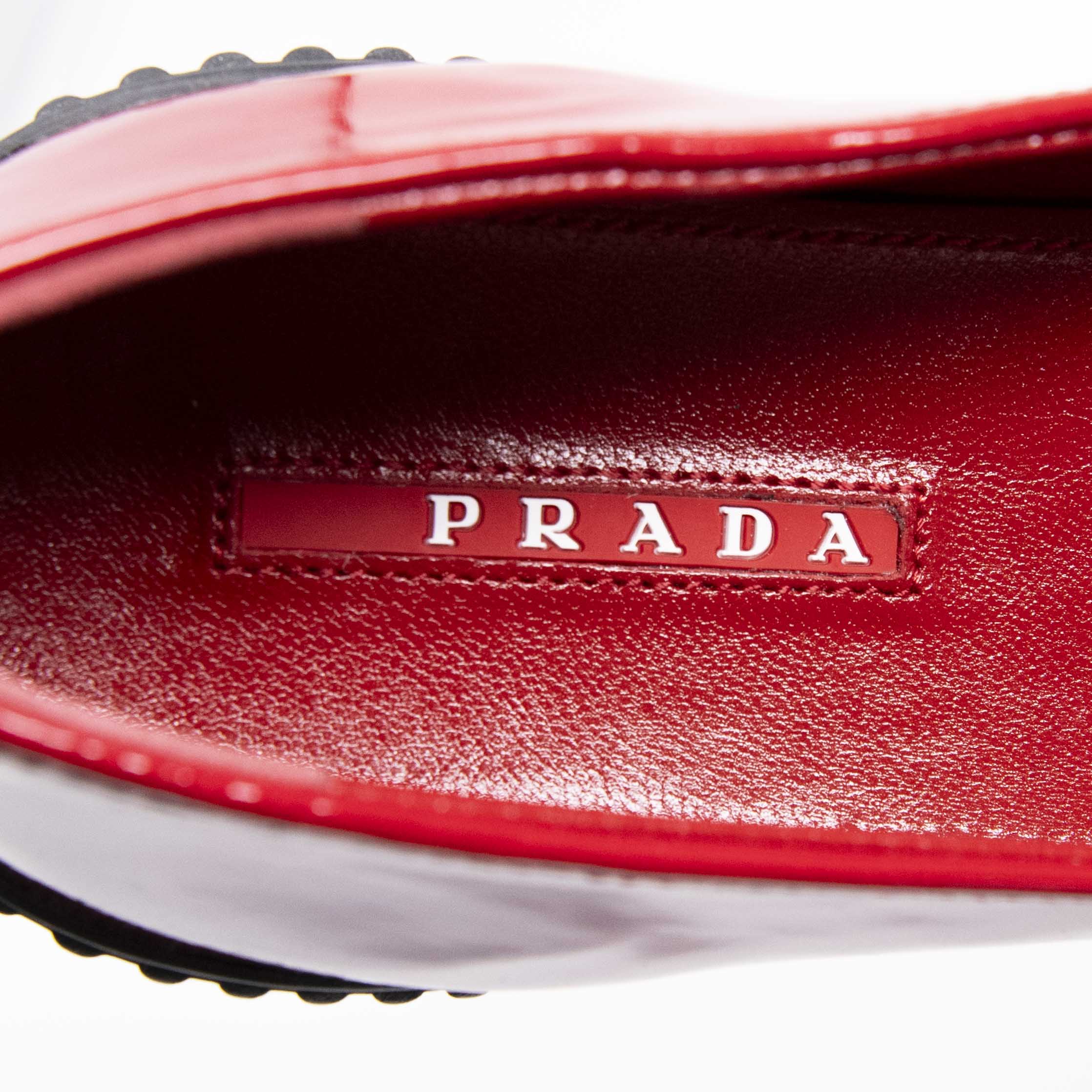 Prada Sport Red Mary Jane Flats 38.5