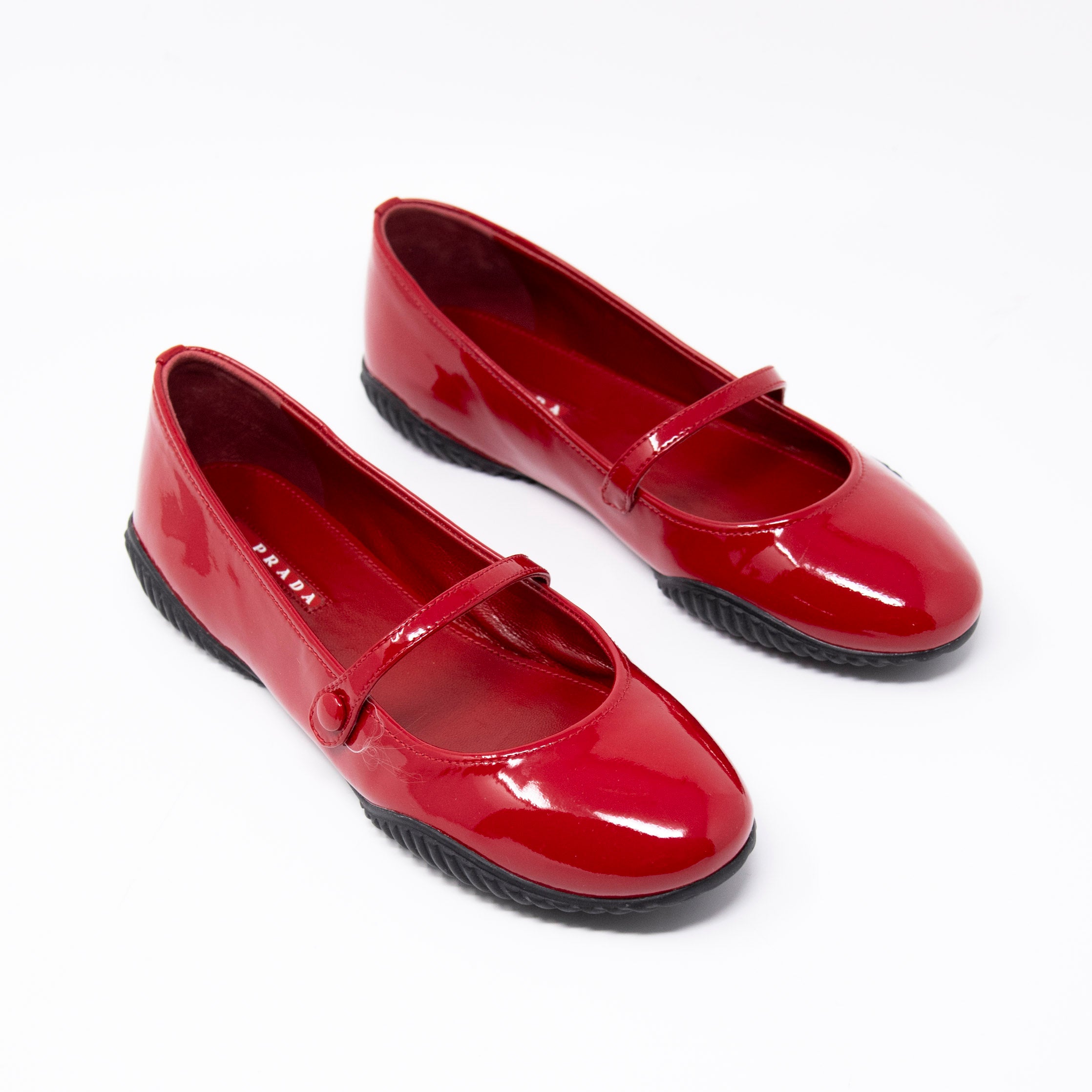 Prada Sport Red Mary Jane Flats 38.5