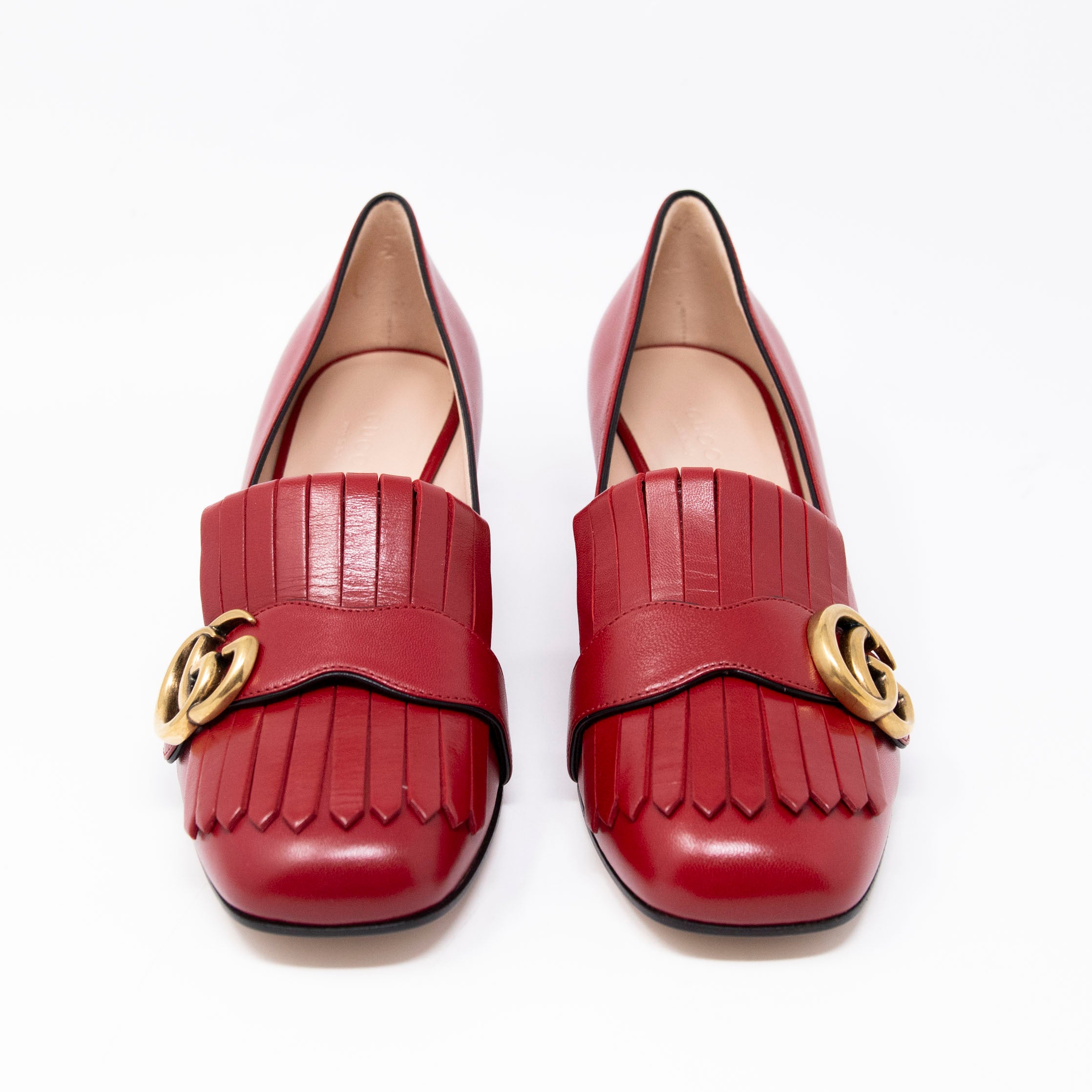 Gucci Red Marmont Fringe Loafers 37