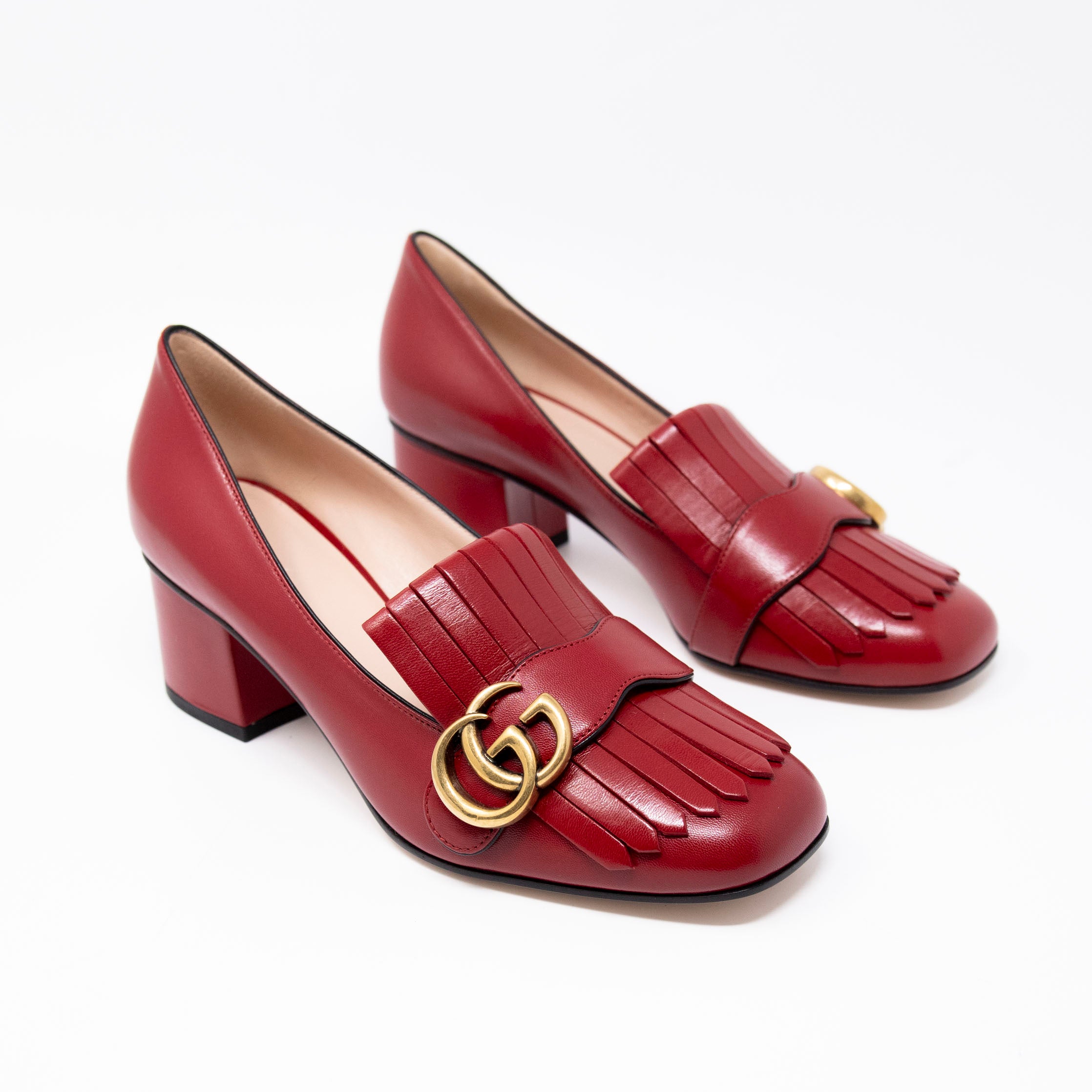 Gucci Red Marmont Fringe Loafers 37