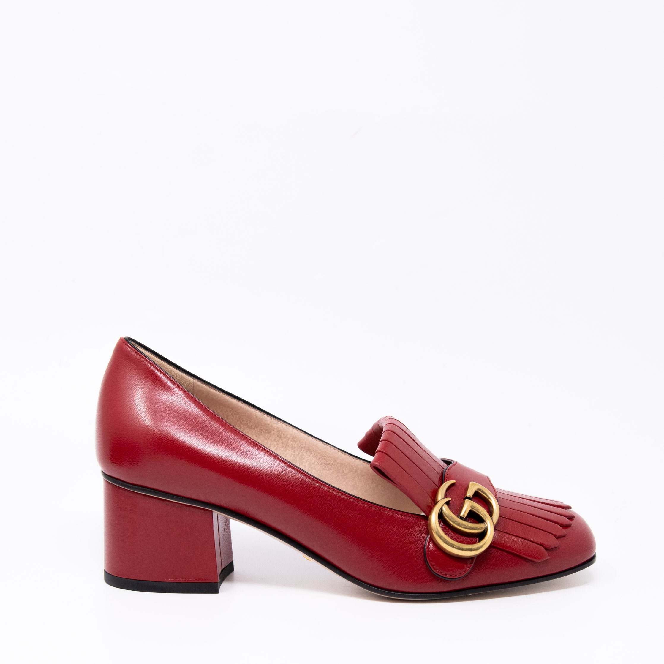 Gucci Red Marmont Fringe Loafers 37