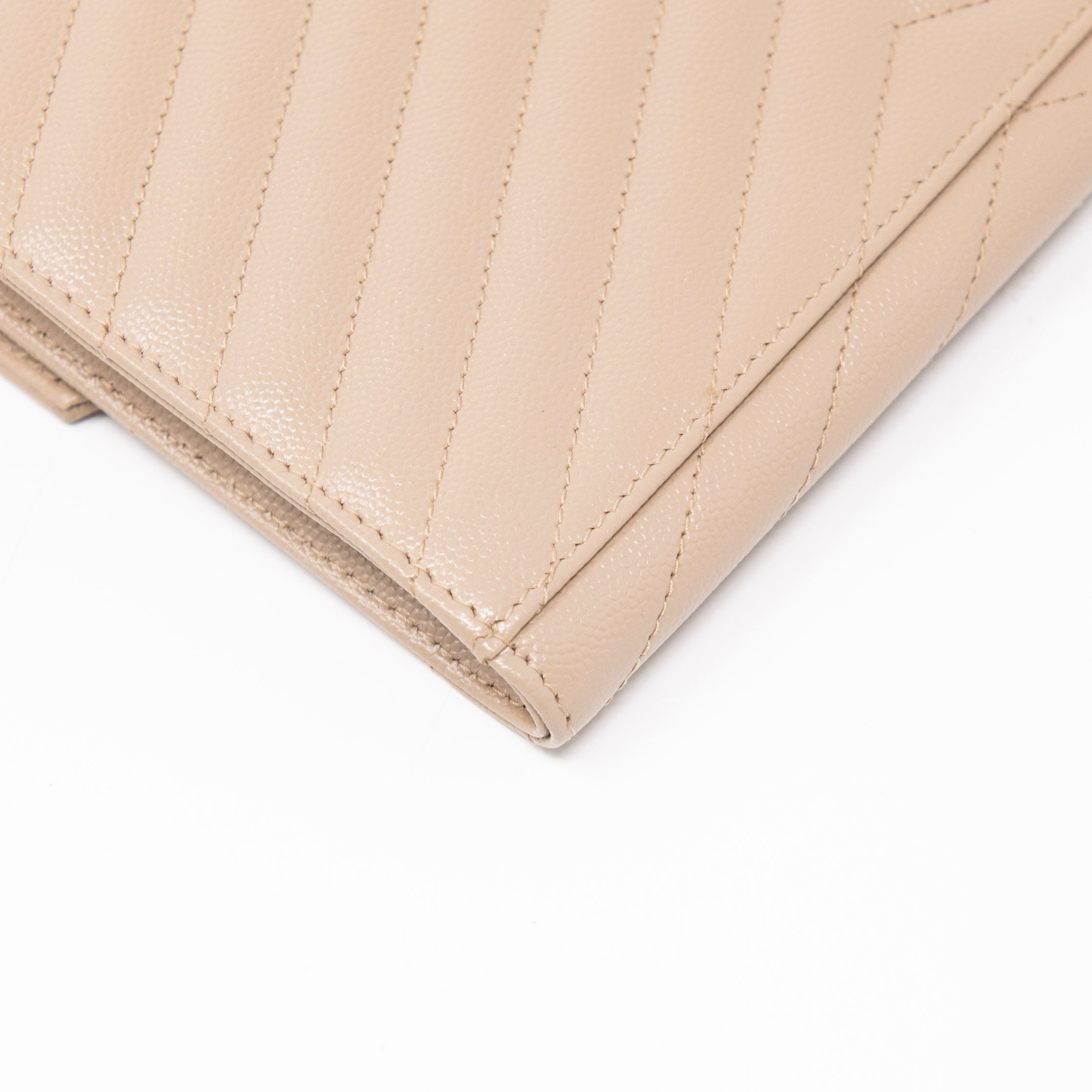 Saint Laurent Beige Cassandre Flap Pouch