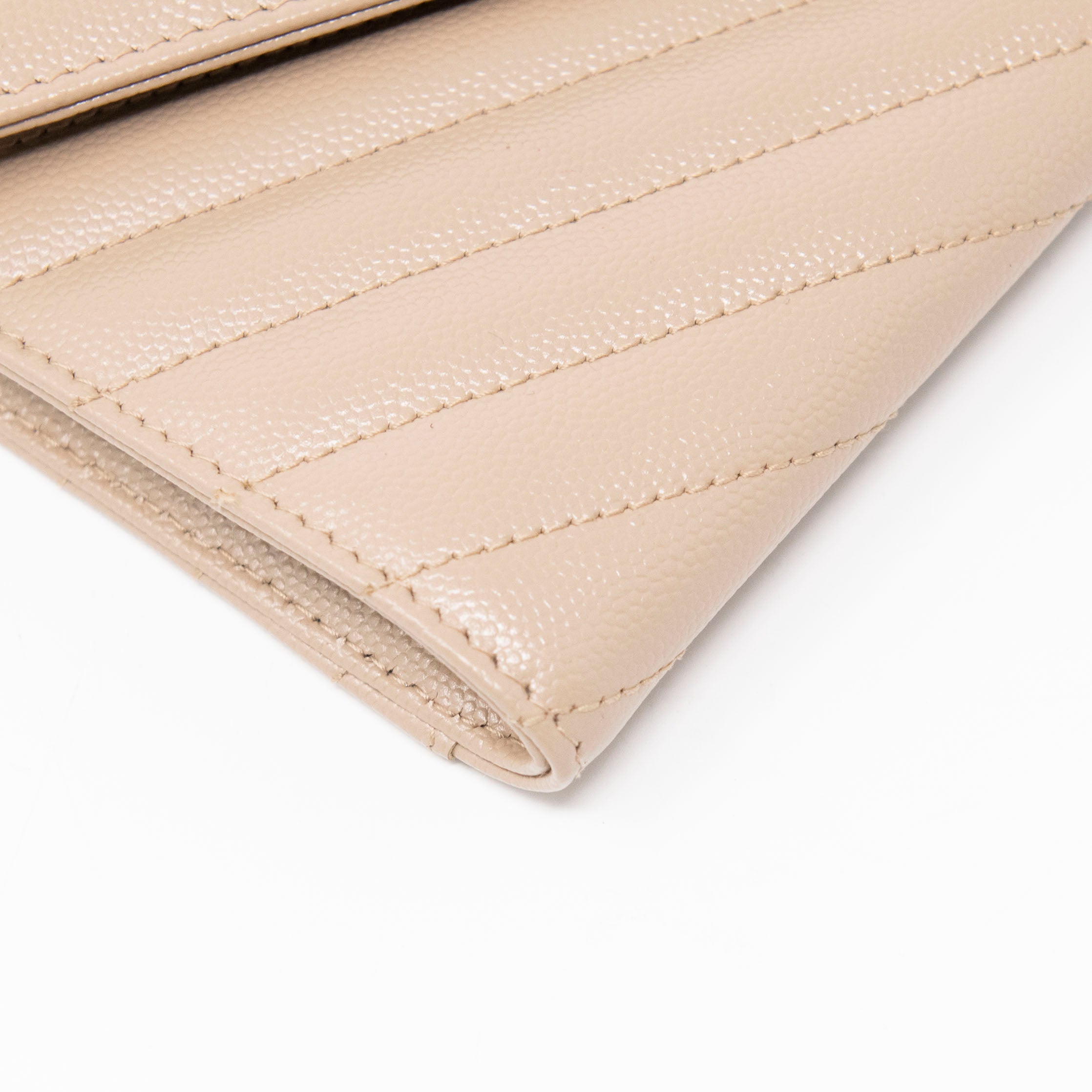 Saint Laurent Beige Cassandre Flap Pouch