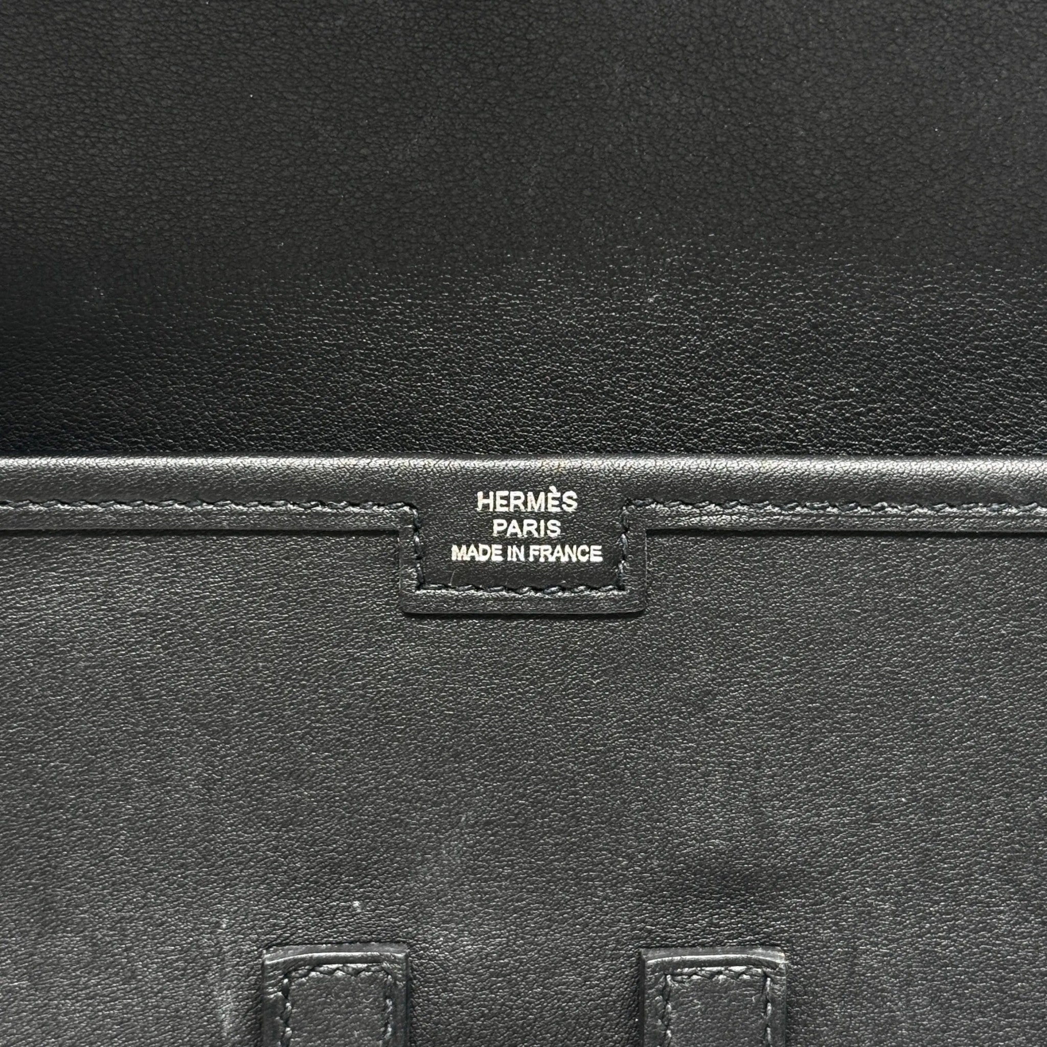 Hermes Noir Swift Jige Elan Clutch 29