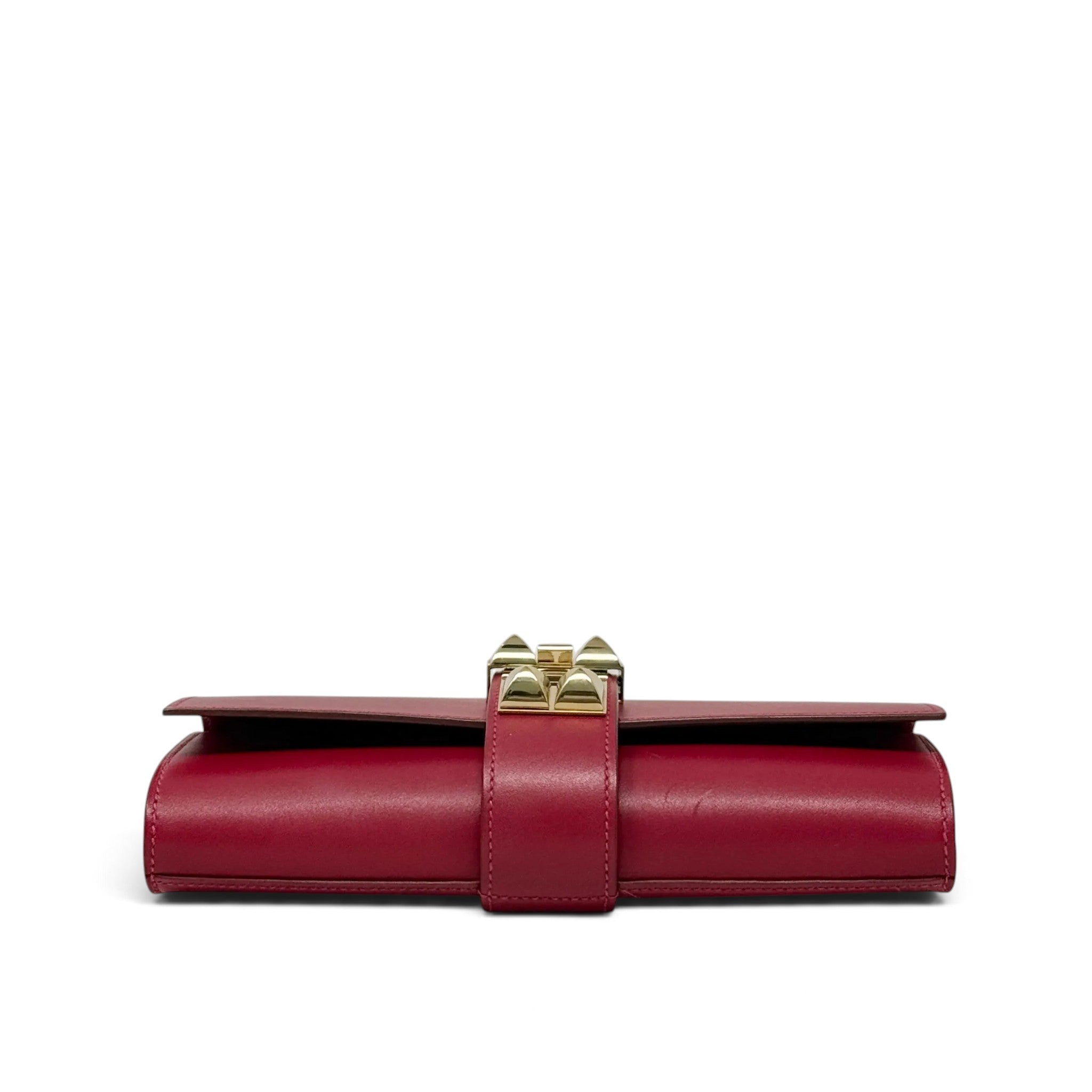 Hermes Rouge Vif Tadelakt Medor Clutch 23