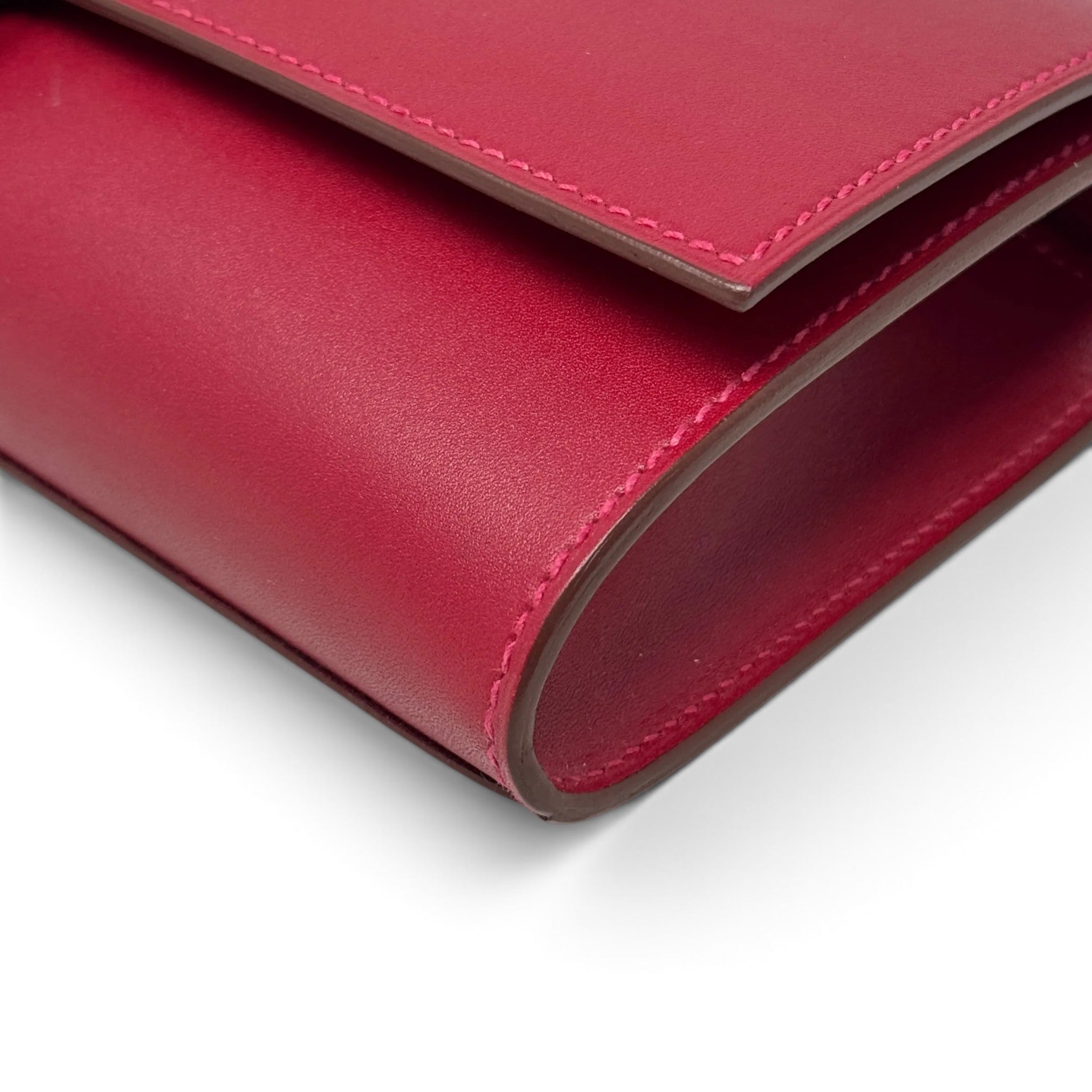 Hermes Rouge Vif Tadelakt Medor Clutch 23