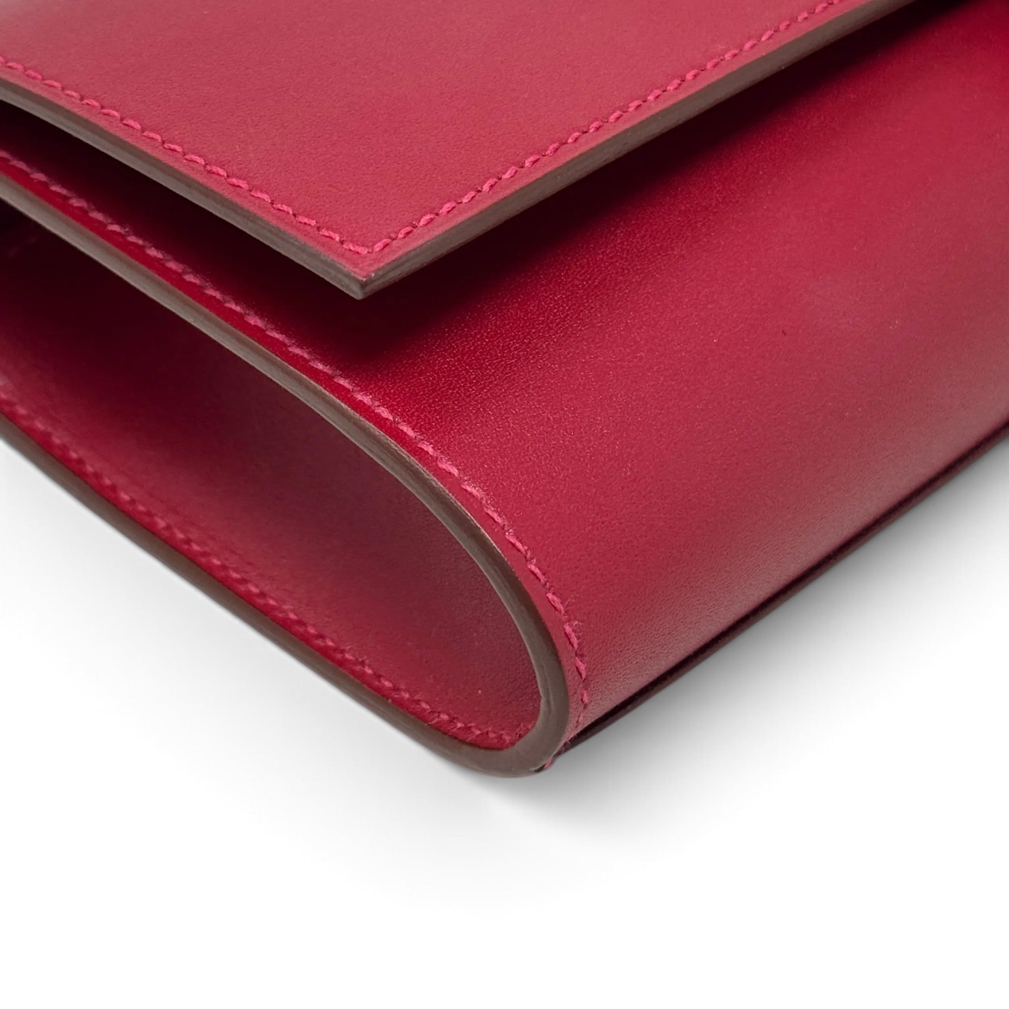 Hermes Rouge Vif Tadelakt Medor Clutch 23