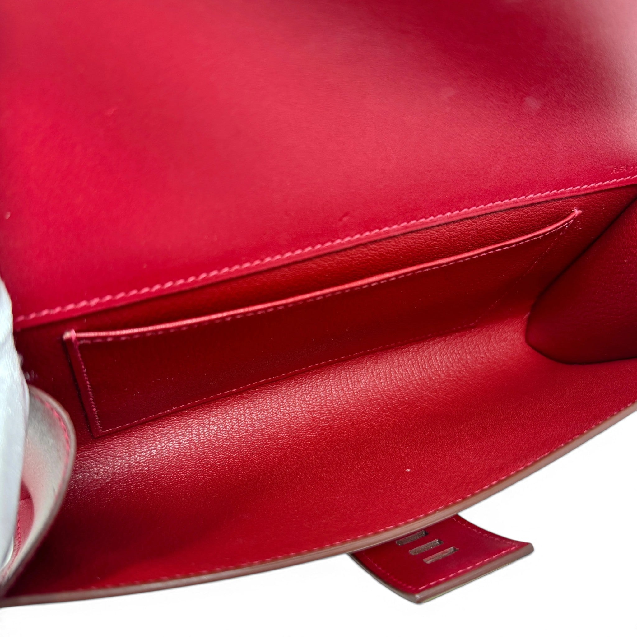 Hermes Rouge Vif Tadelakt Medor Clutch 23
