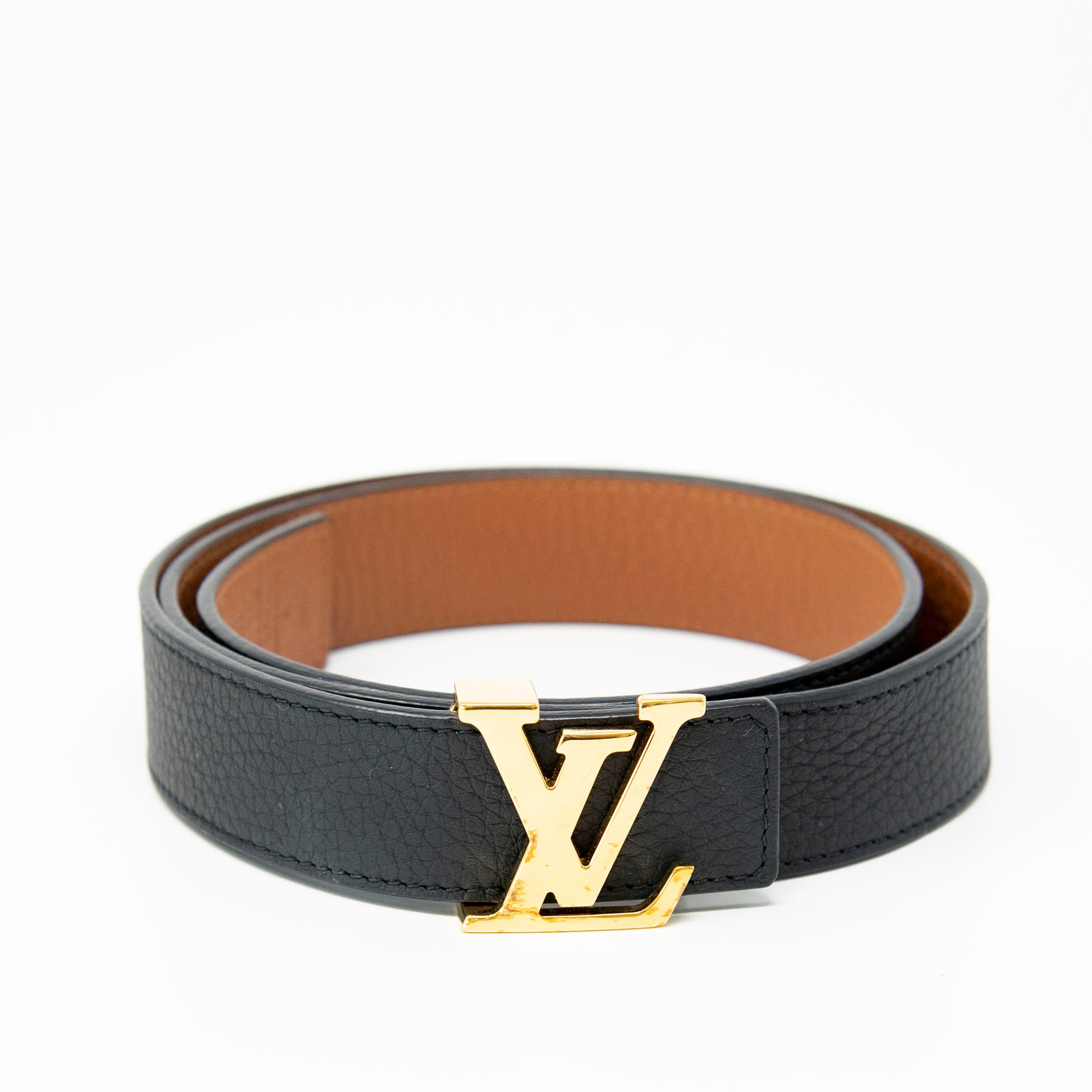Louis Vuitton Black Initiales Reversible Belt 80/32