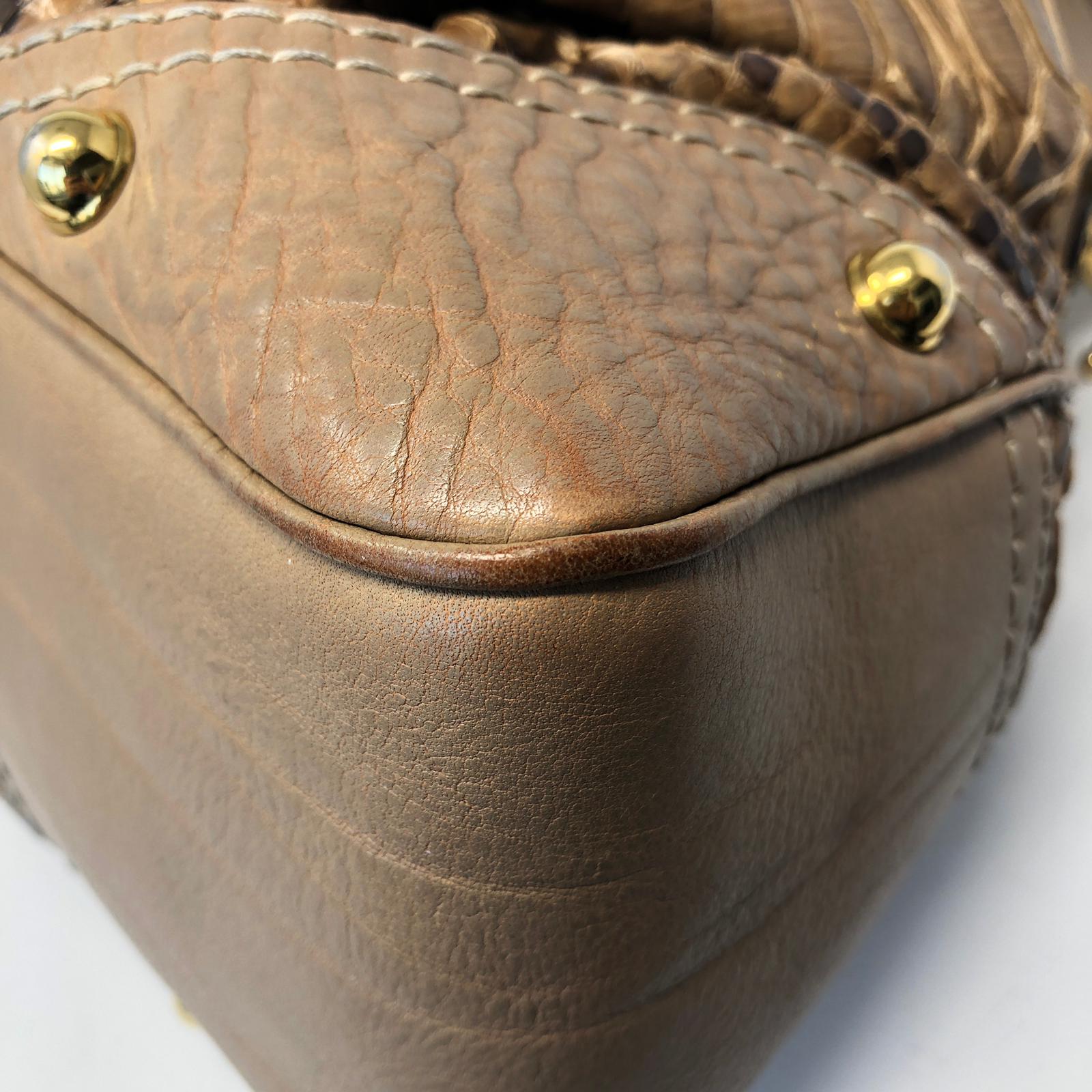 Gucci Brown Python Jockey Shoulder Bag