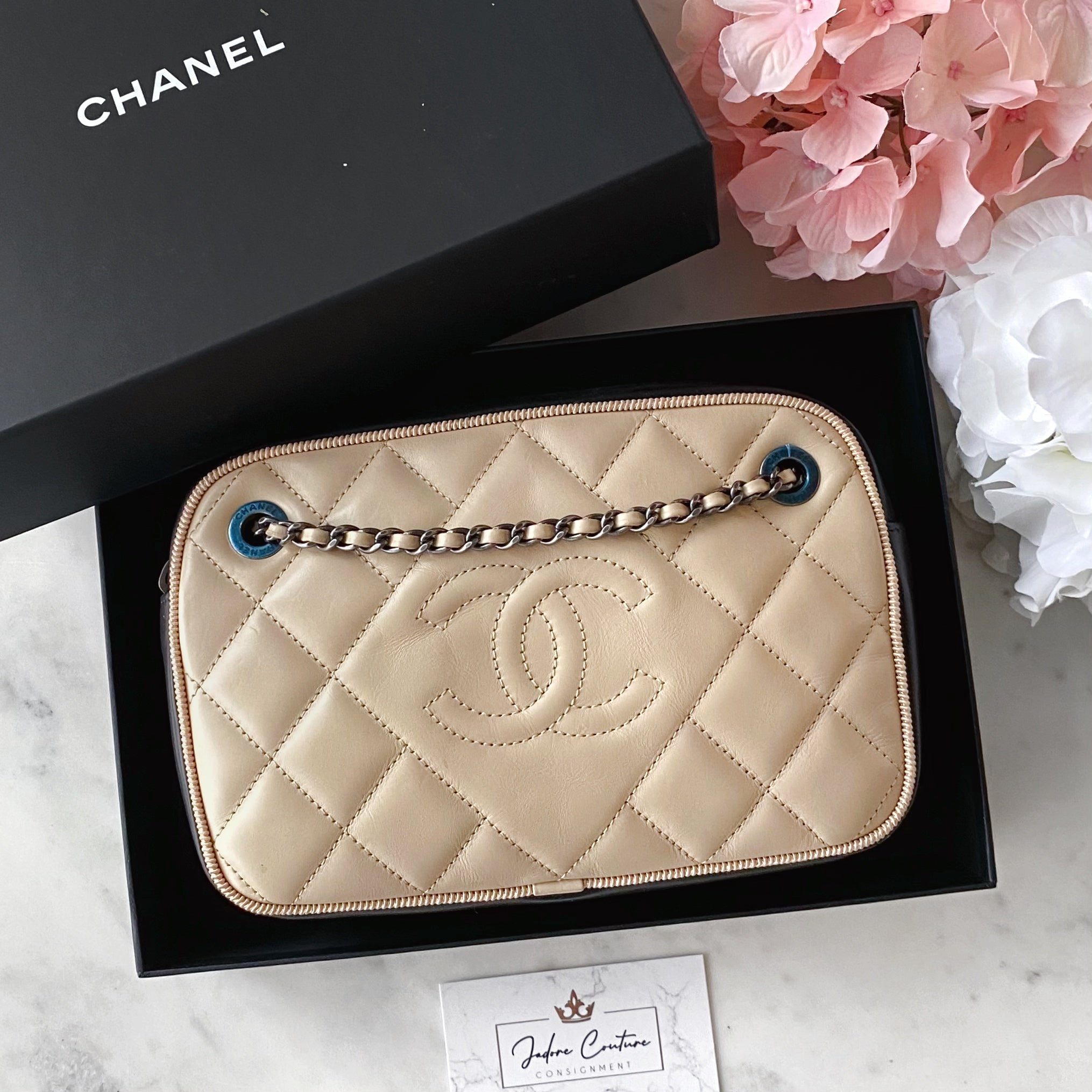 Chanel Beige Calfskin Small Ballerine Camera Bag