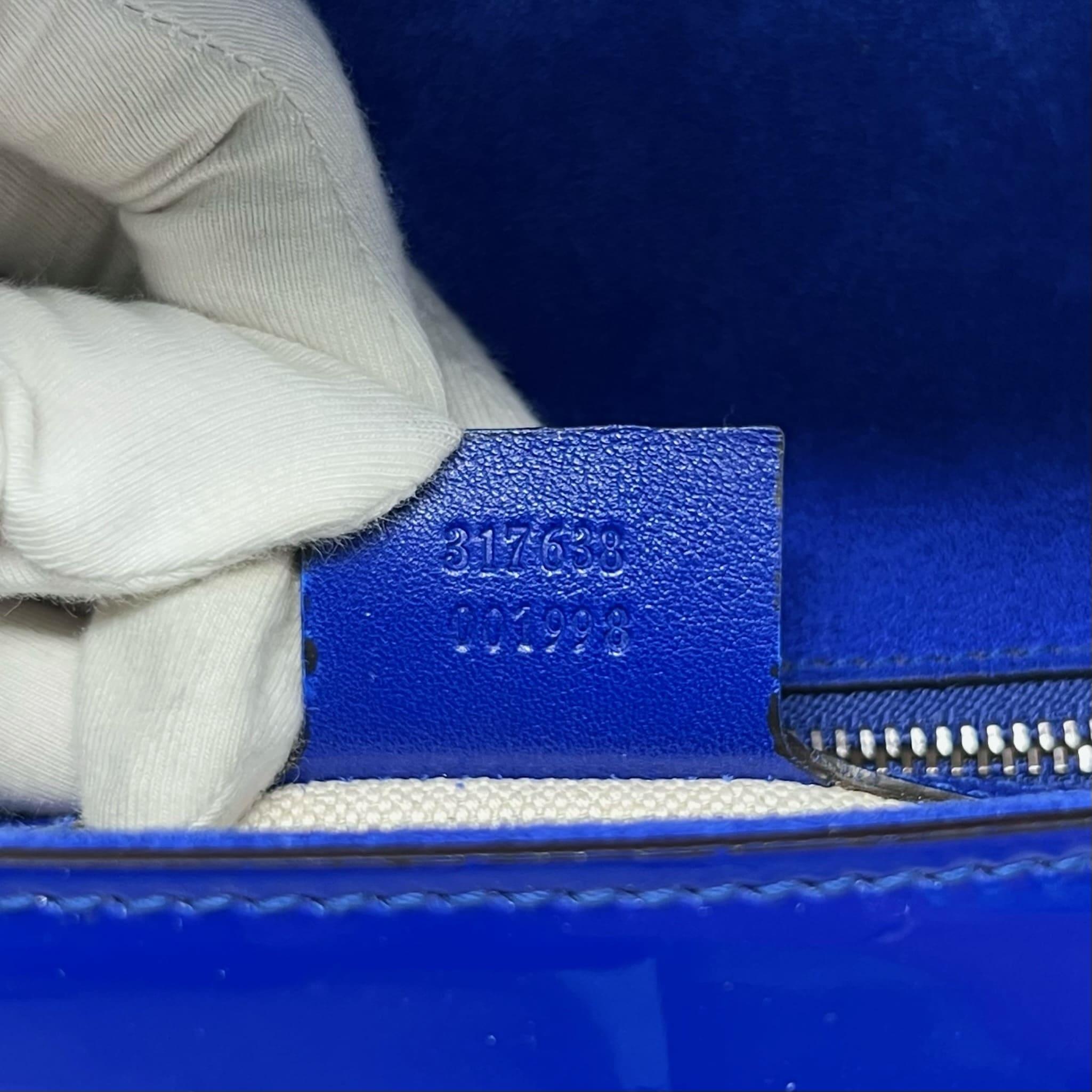 Gucci Blue Patent Bright Bit Clutch