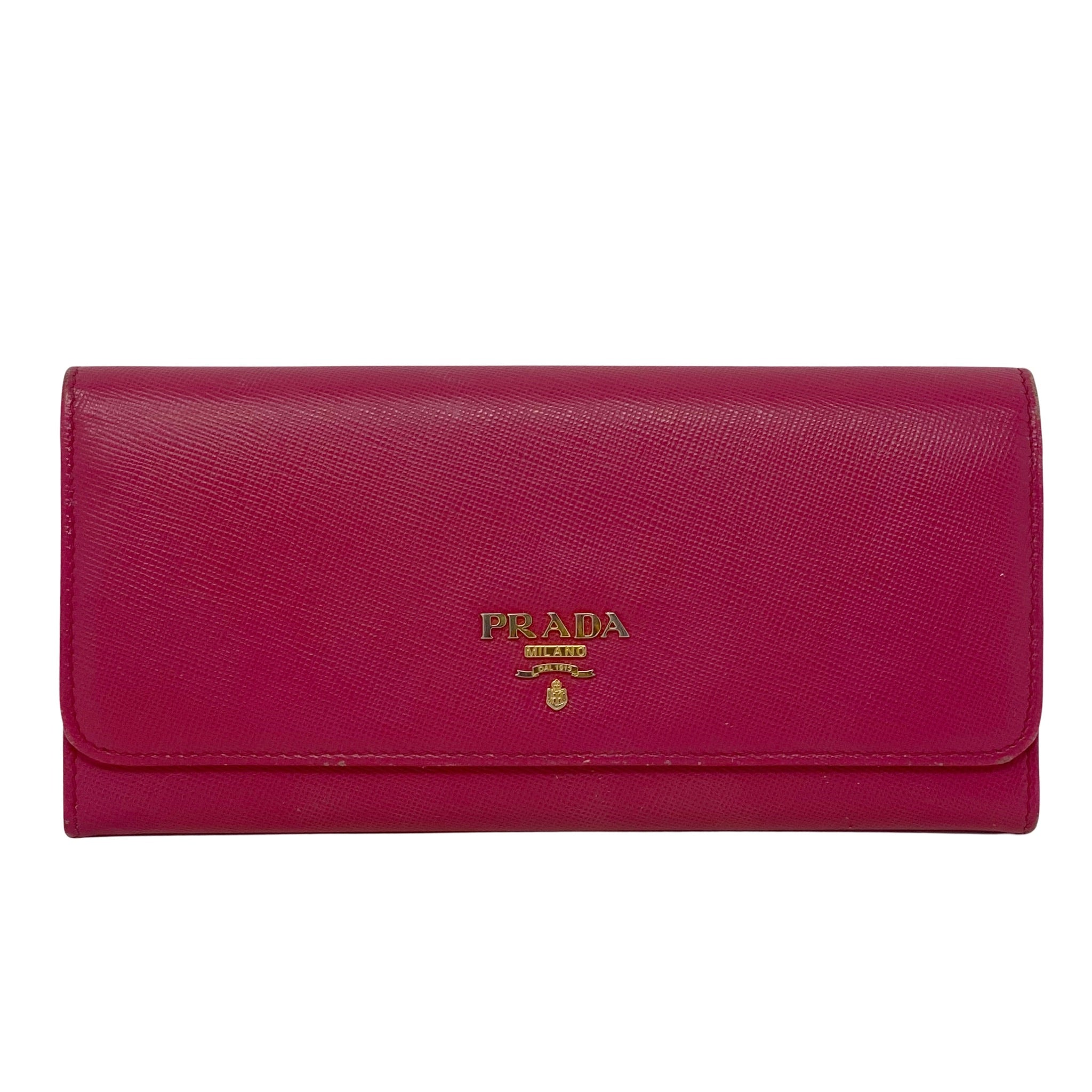 Prada Peony Pink Saffiano Long Wallet
