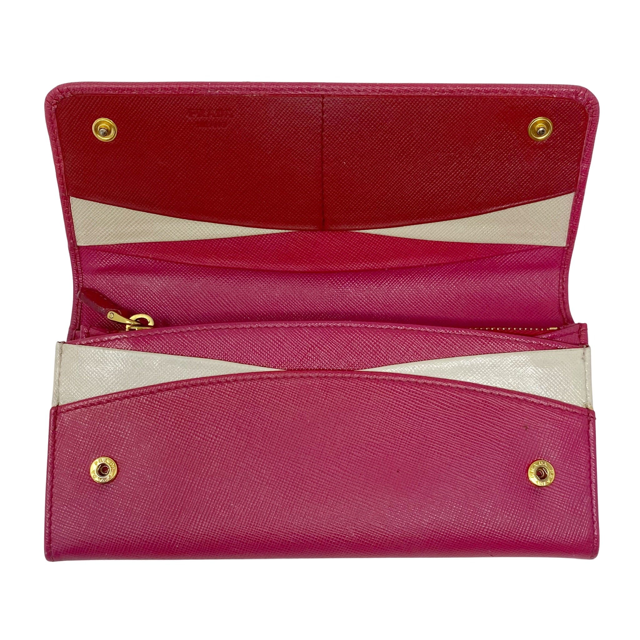 Prada Peony Pink Saffiano Long Wallet