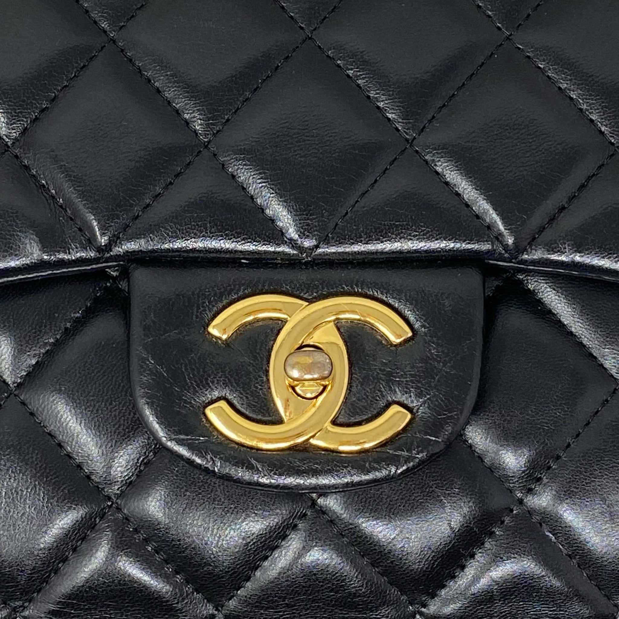 Chanel Black Lambskin Maxi Classic Flap
