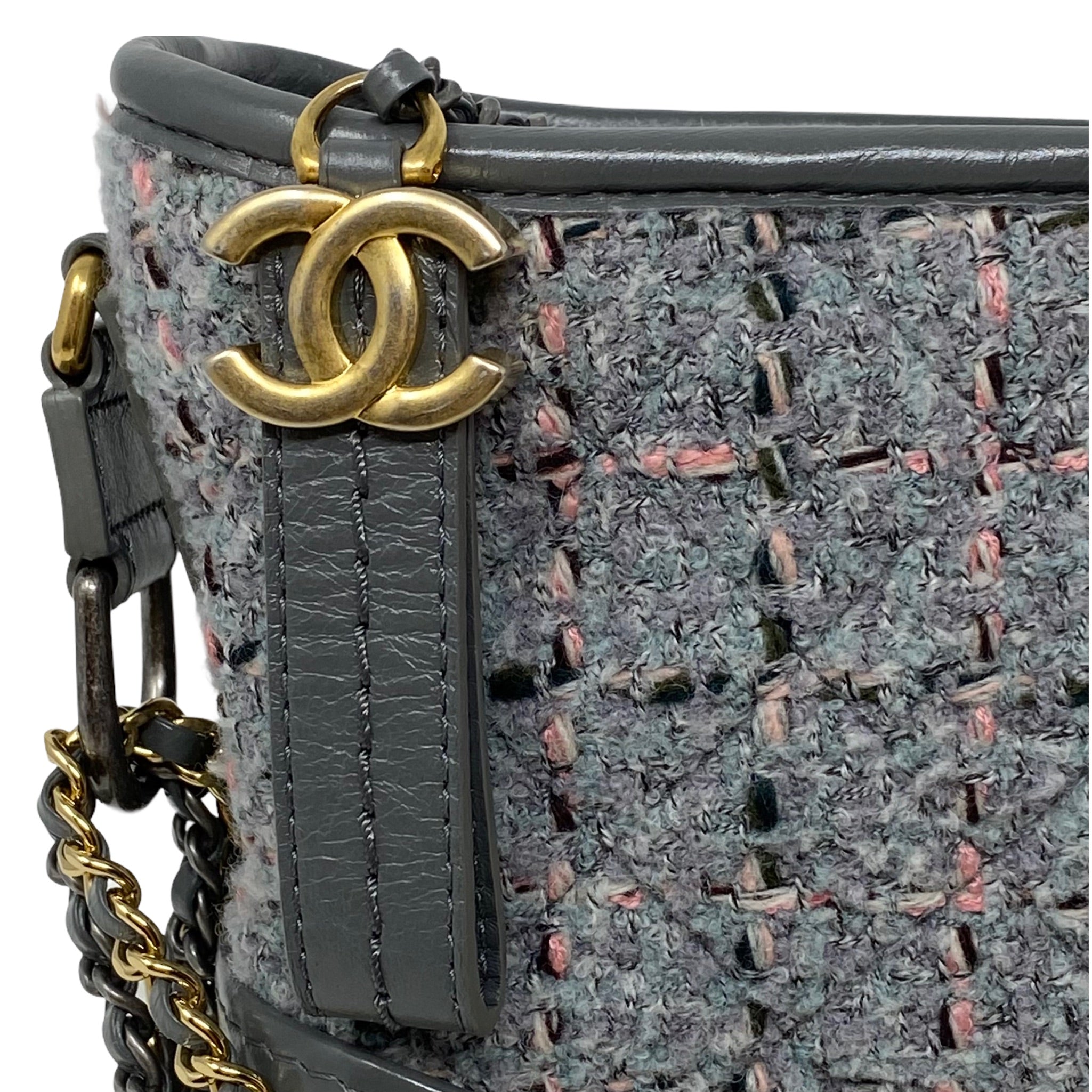 Chanel Gray Tweed Small Gabrielle Hobo Bag