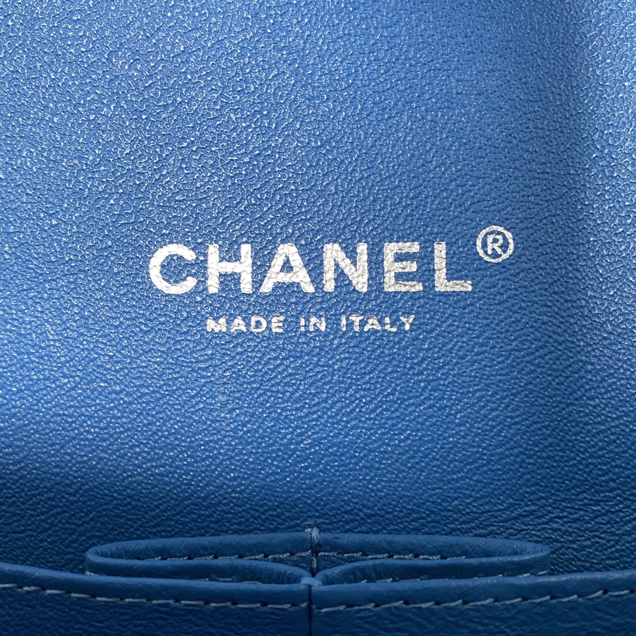 Chanel Blue Suede Caviar Maxi Classic Flap