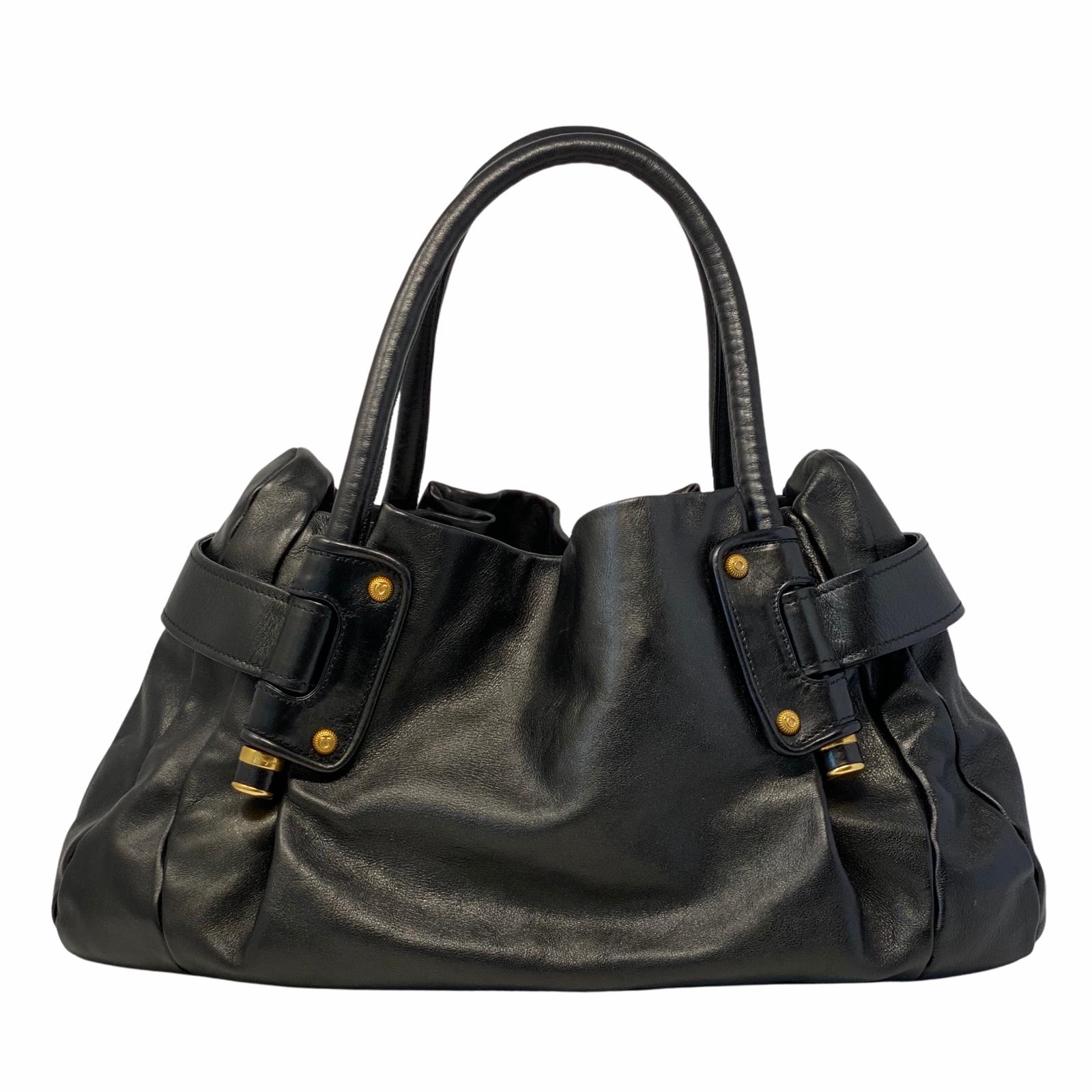 Ferragamo Black Gancini Shoulder Bag