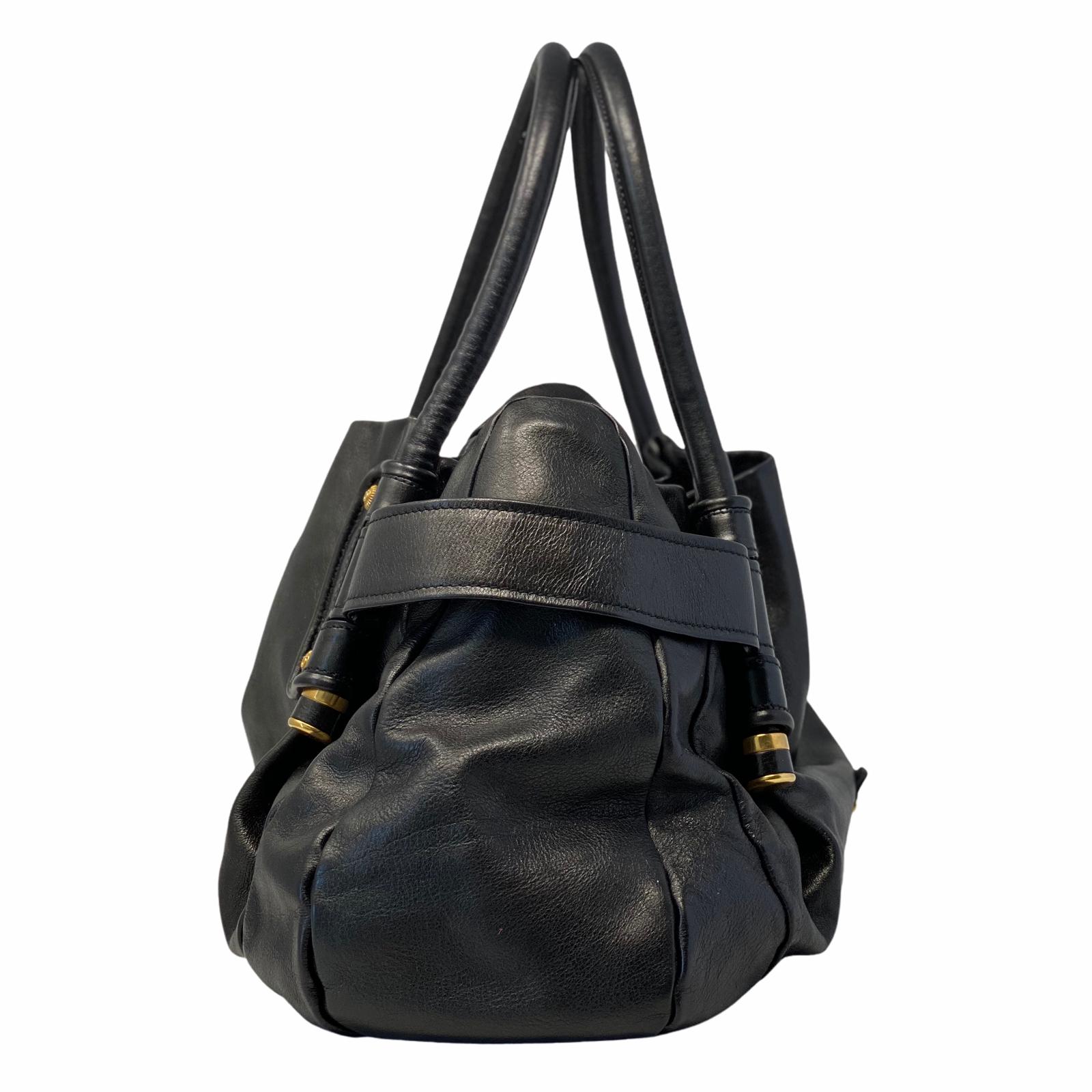Ferragamo Black Gancini Shoulder Bag