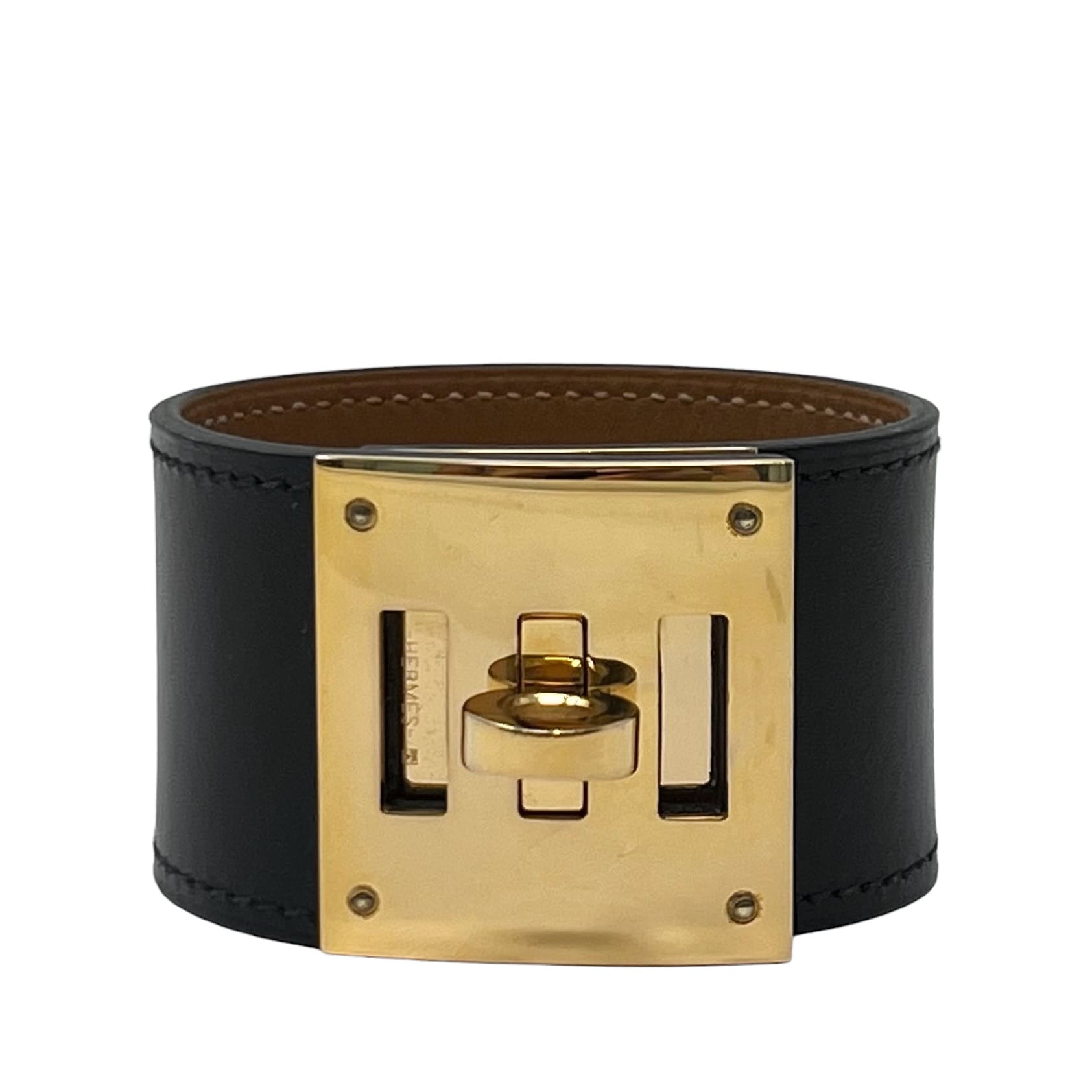 Hermes Noir Box Kelly Dog Bracelet T2