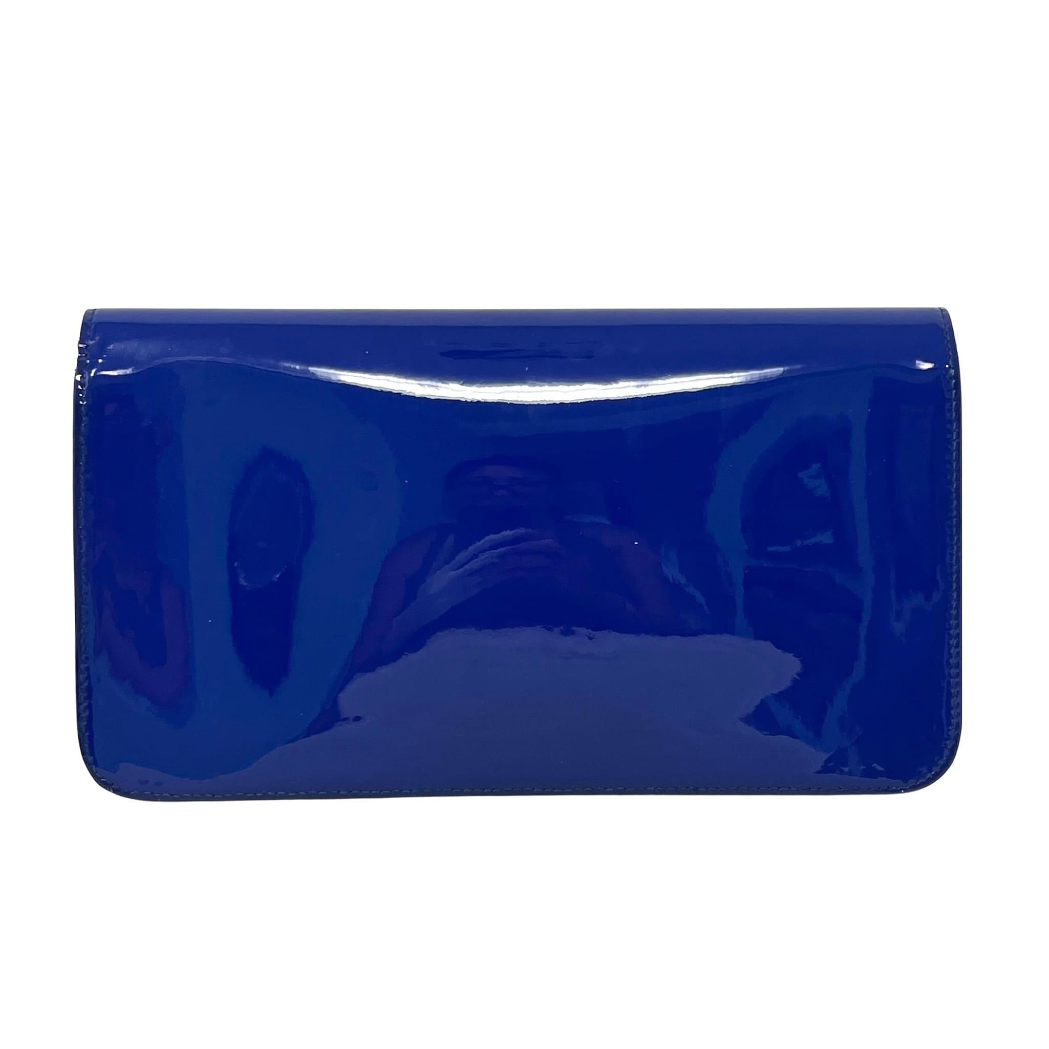 Gucci Blue Patent Bright Bit Clutch