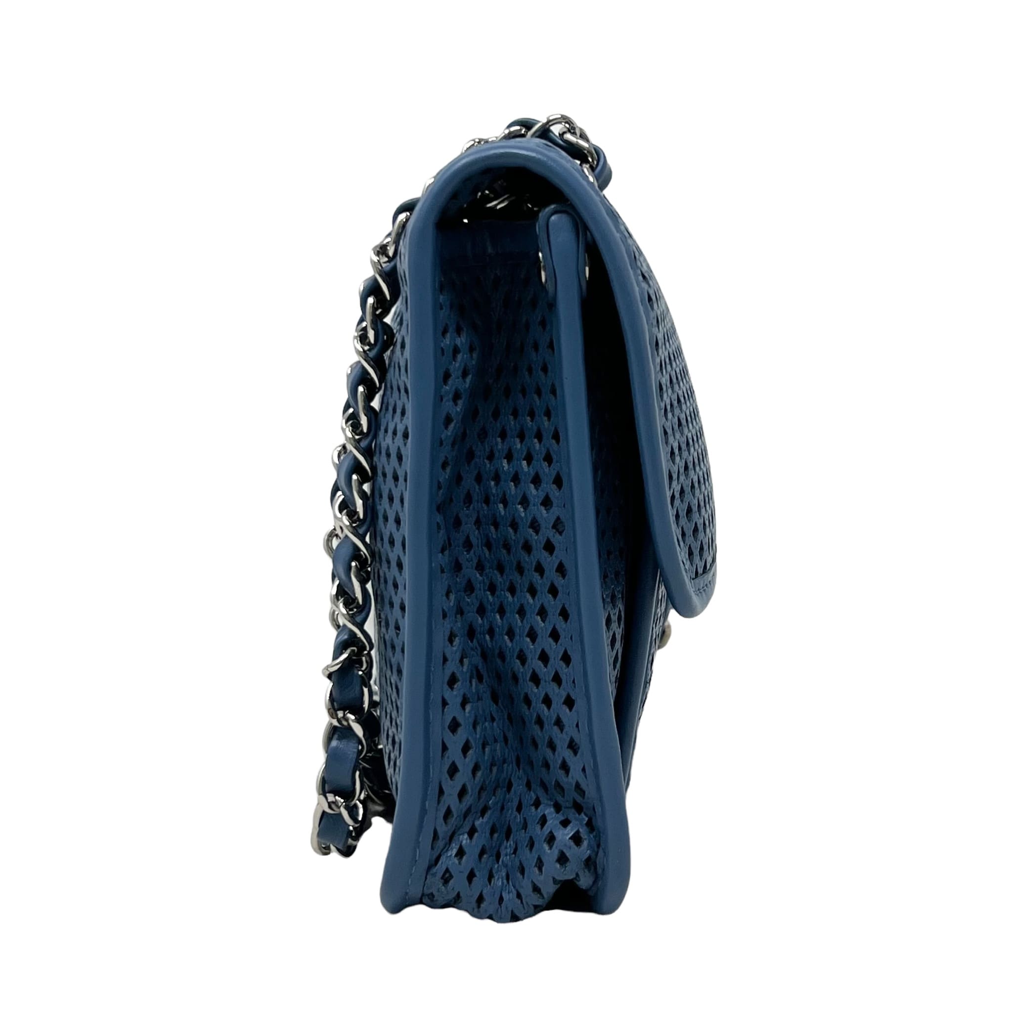Chanel Blue Perforated French Riviera Flap Bag