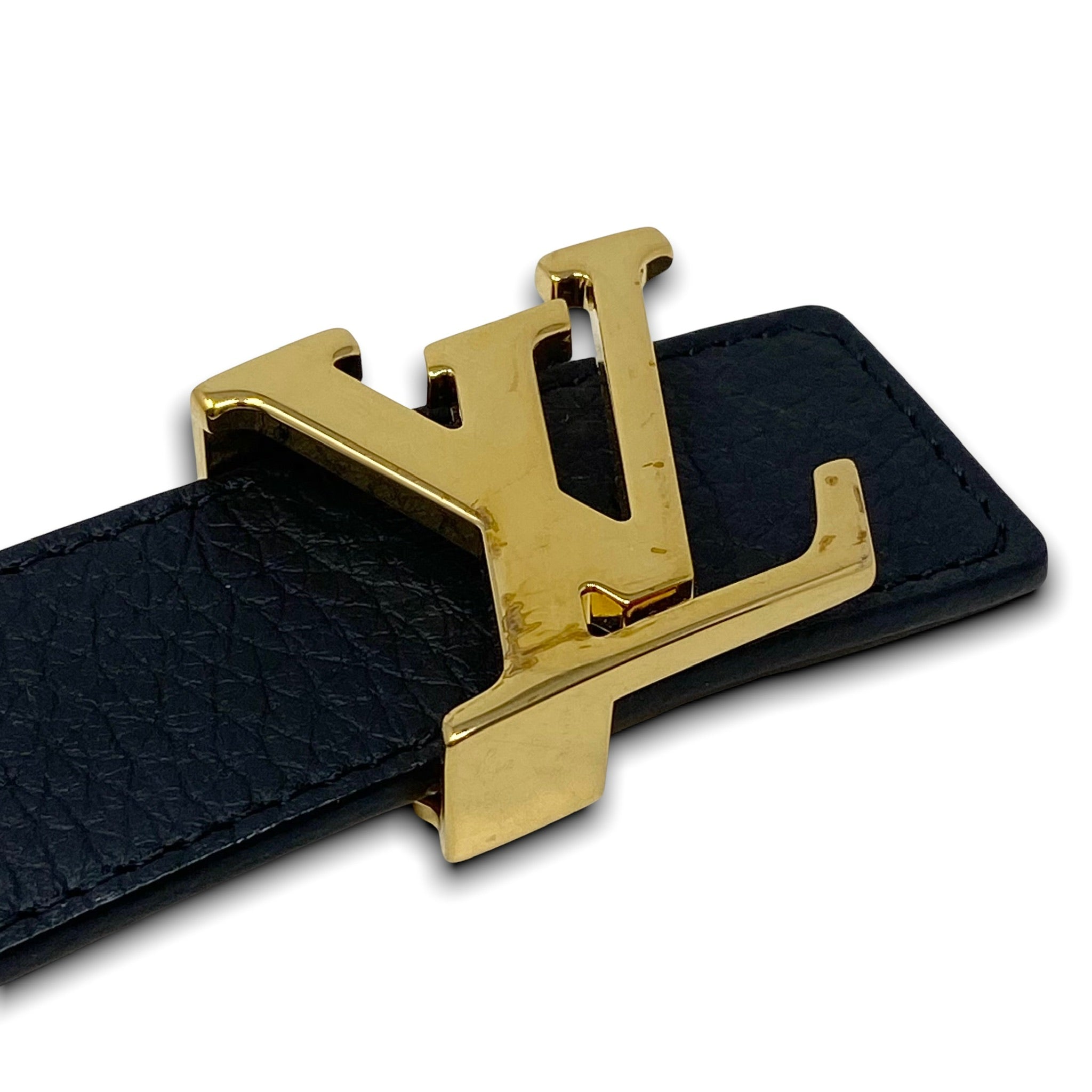 Louis Vuitton Black Initiales Reversible Belt 80/32