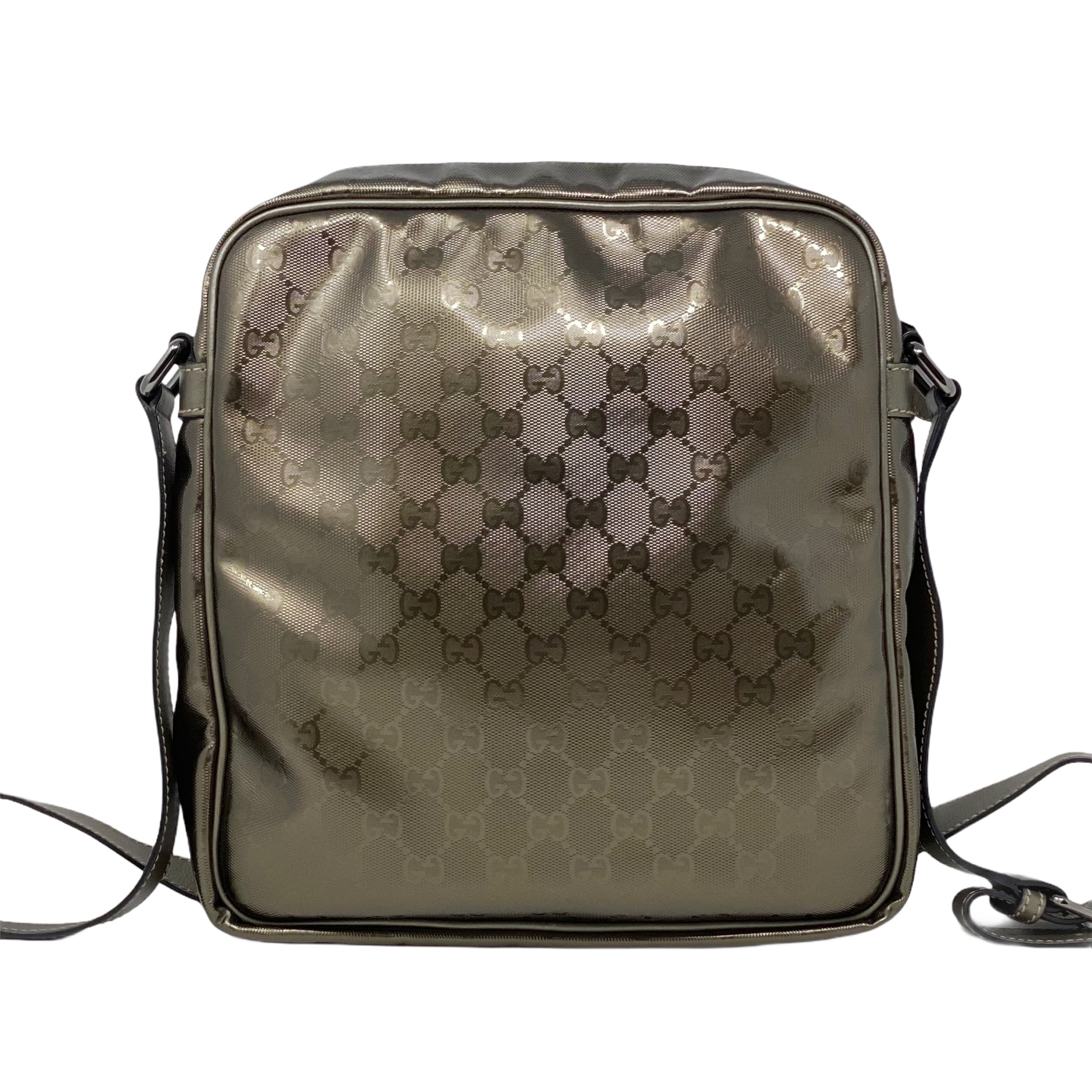 Gucci Olive Coated Canvas Imprime Messenger Bag